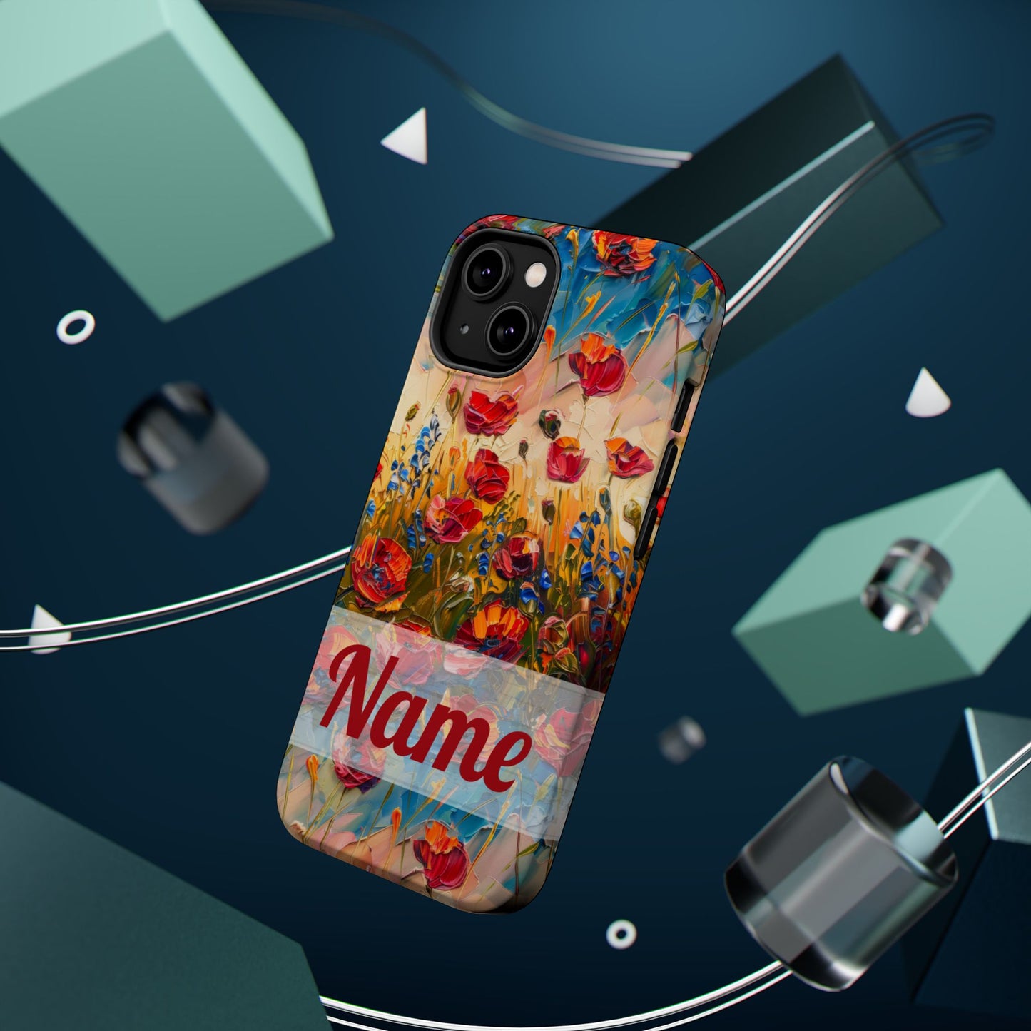 August Birth Flower Phone Case • Red Poppies Poppy iPhone Cover • Colorful Floral MagSafe Gift