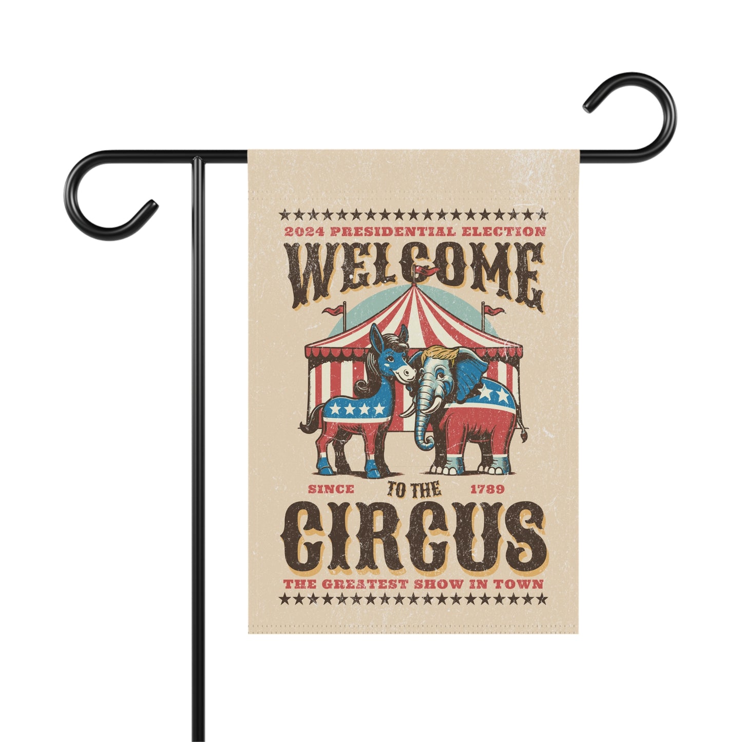 Garden & House Flag or Banner satire 2024 election humor elephant donkey