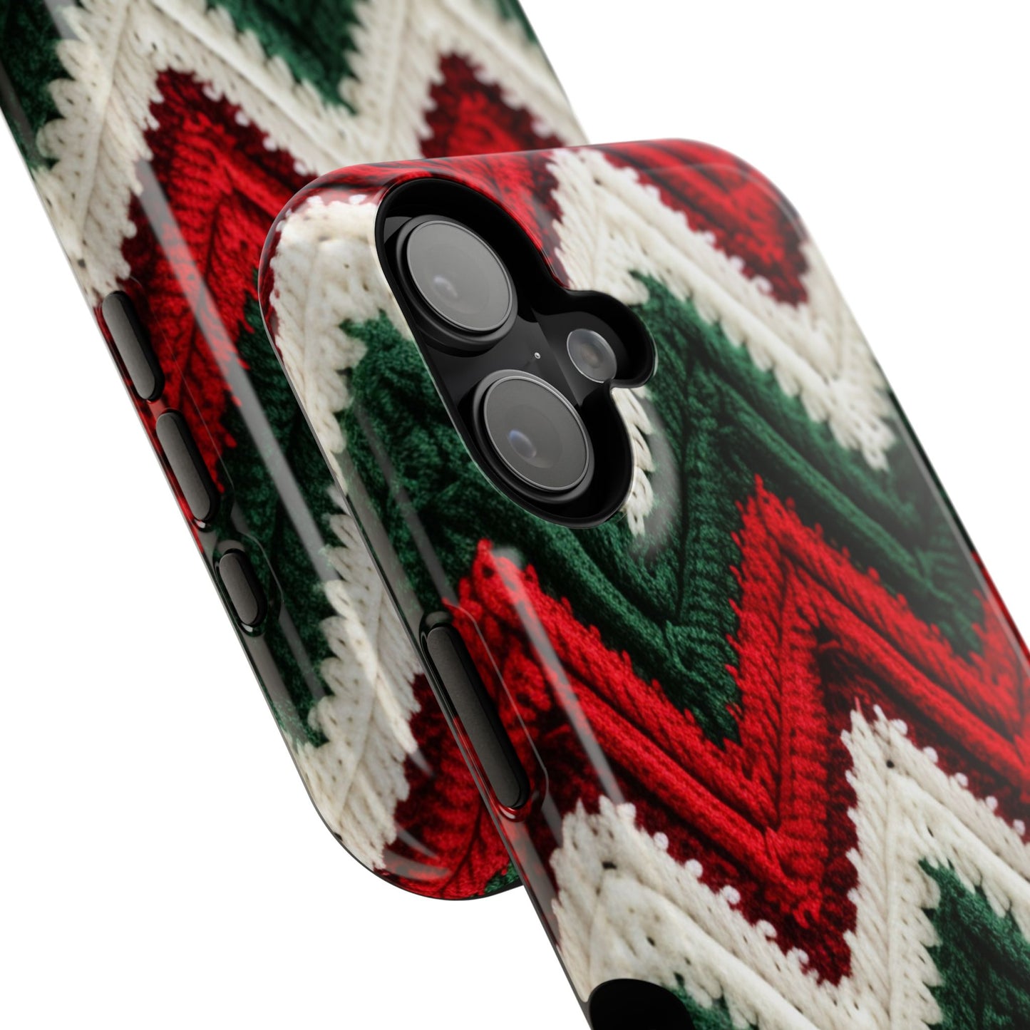 Vintage Christmas Crocheted Afghan Phone Case - Personalized Christmas Phone Case Impact-Resistant Case