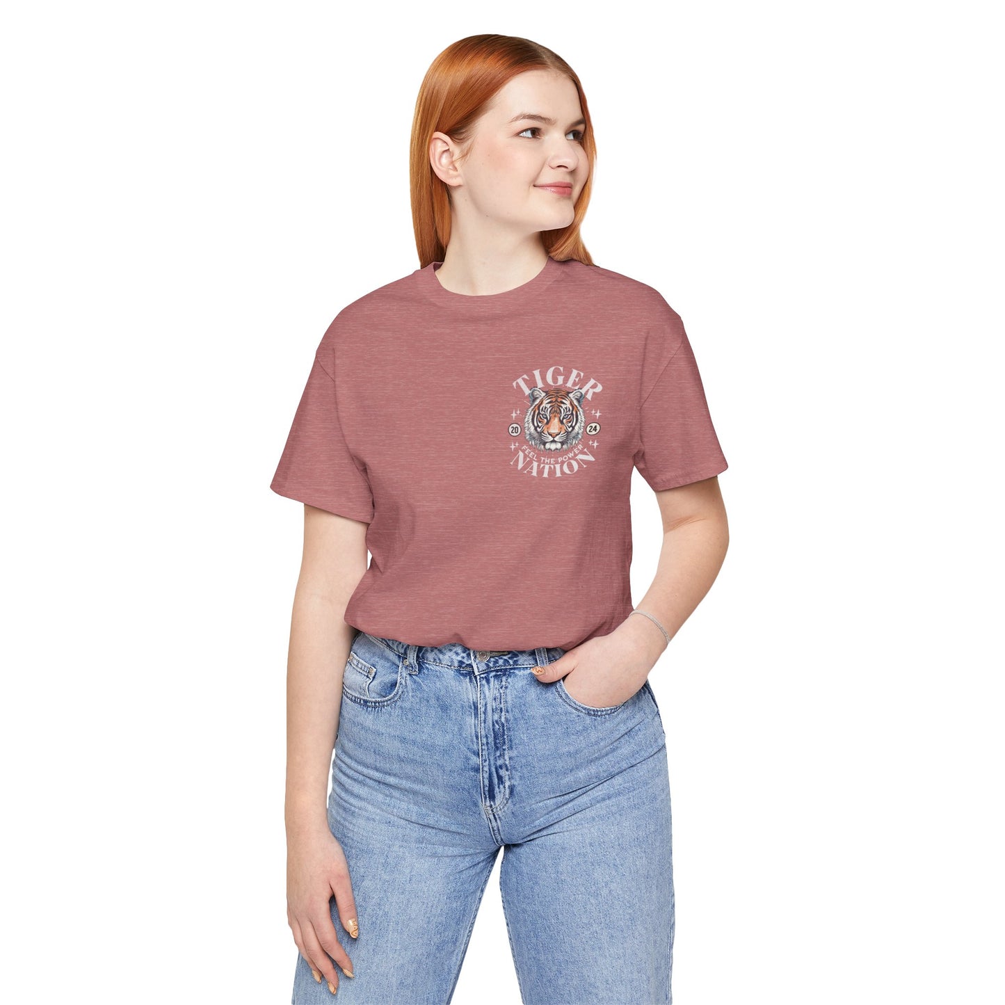 Tiger Nation POCKET DESIGN T-shirt - Bella Canvas 3001 Unisex Jersey Short Sleeve Tee