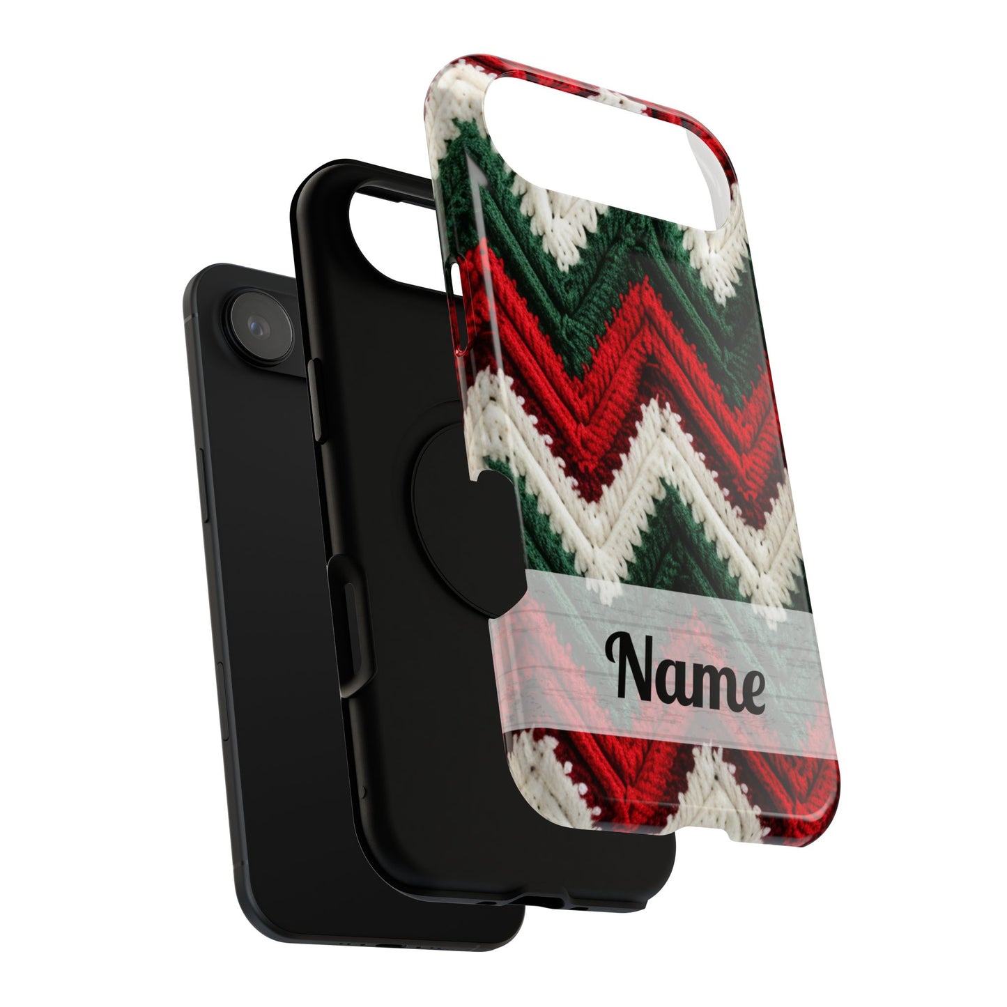 Vintage Christmas Crocheted Afghan Phone Case - Personalized Christmas Phone Case Impact-Resistant Case