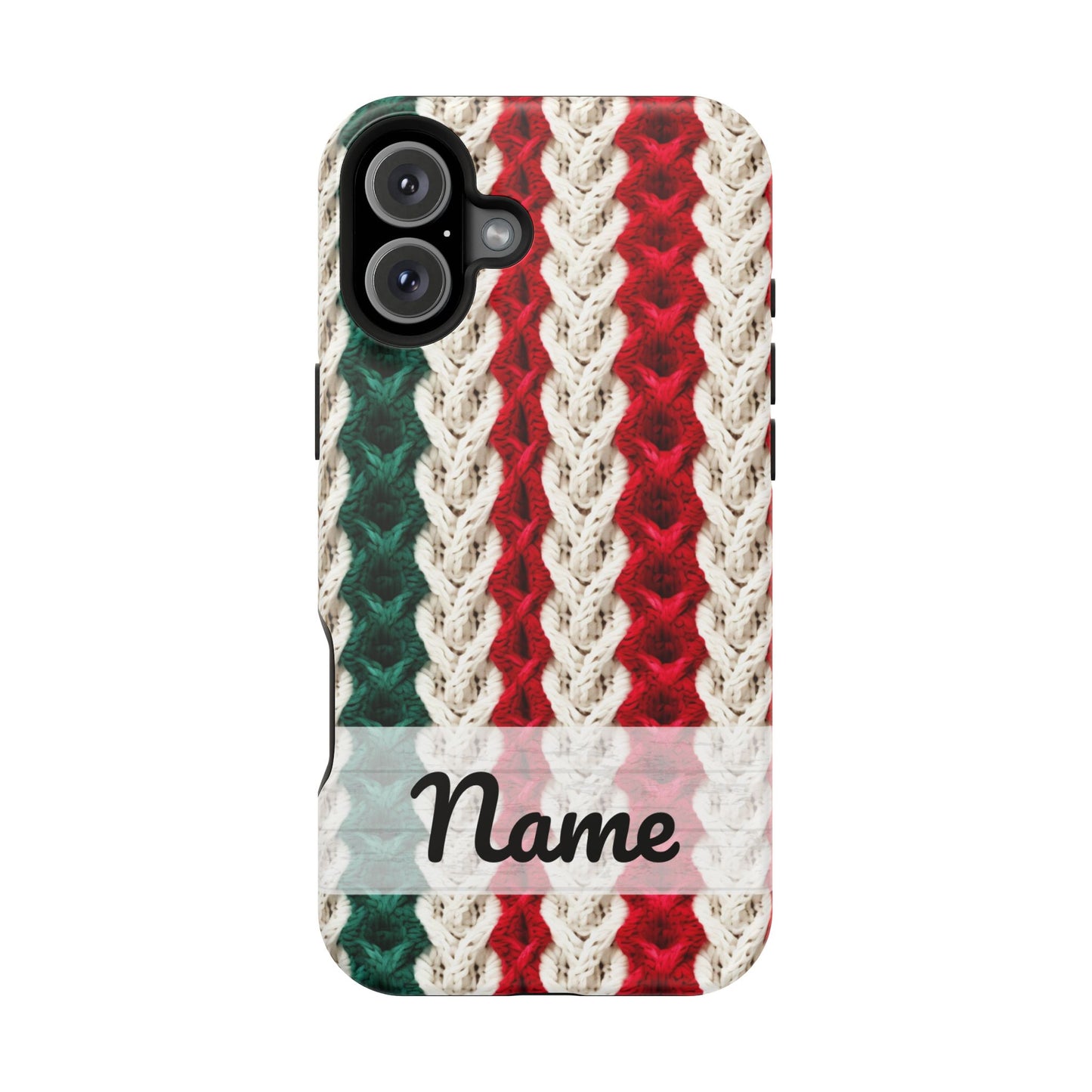 Vintage Christmas Crocheted Afghan Phone Case - Personalized Christmas Phone Case Impact-Resistant Case
