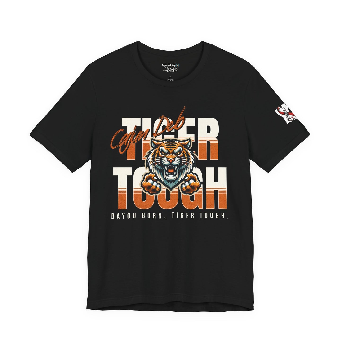 CAJUN DEB Bayou Born Tiger Tough Cancer MDS Awareness Tee, Unisex Support Tee, Gift for Cancer Fighters, Motivational T-Shirt Bella+Canva 3001