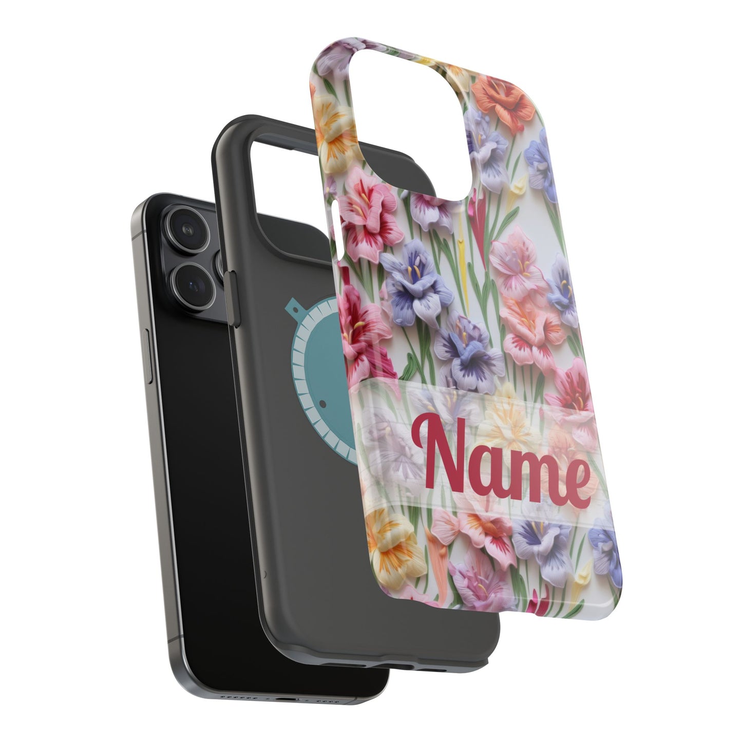 August Birth Flower Phone Case • 3D Gladiolus iPhone Cover • Pastel Floral MagSafe Gift