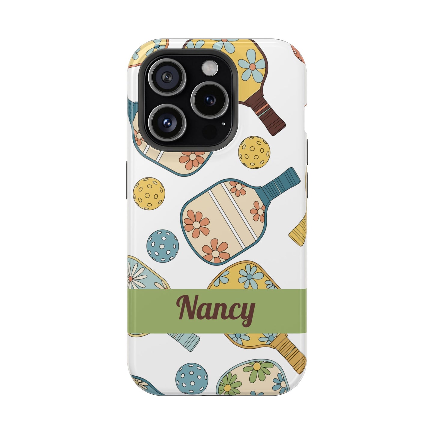 SAMPLE Custom, Personalized Retro Pickleball iPhone Case Custom Magnetic Tough Case Personalized