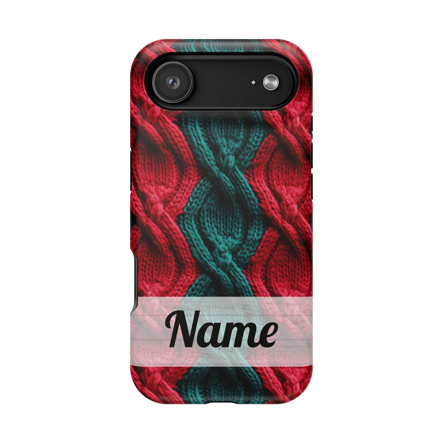 Vintage Christmas Crocheted Afghan Phone Case - Personalized Christmas Phone Case Impact-Resistant Case