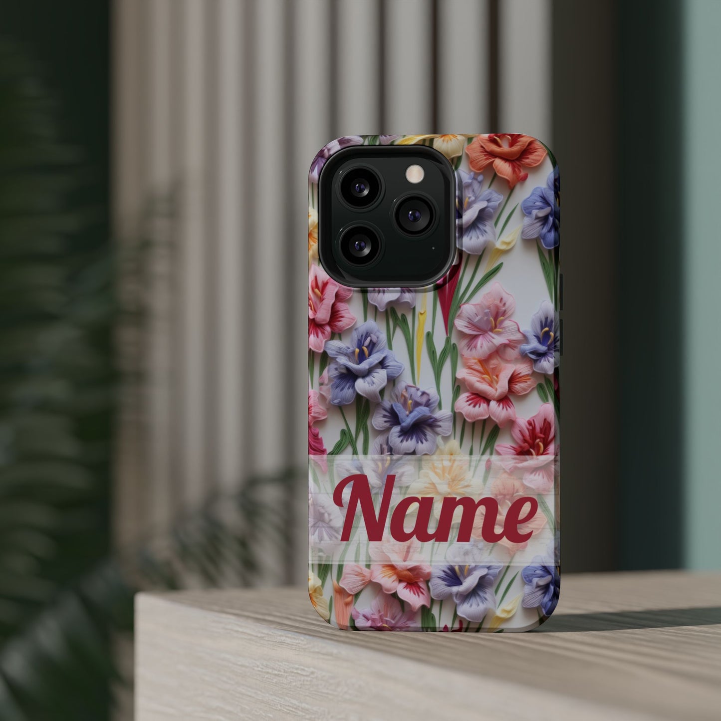 August Birth Flower Phone Case • 3D Gladiolus iPhone Cover • Pastel Floral MagSafe Gift