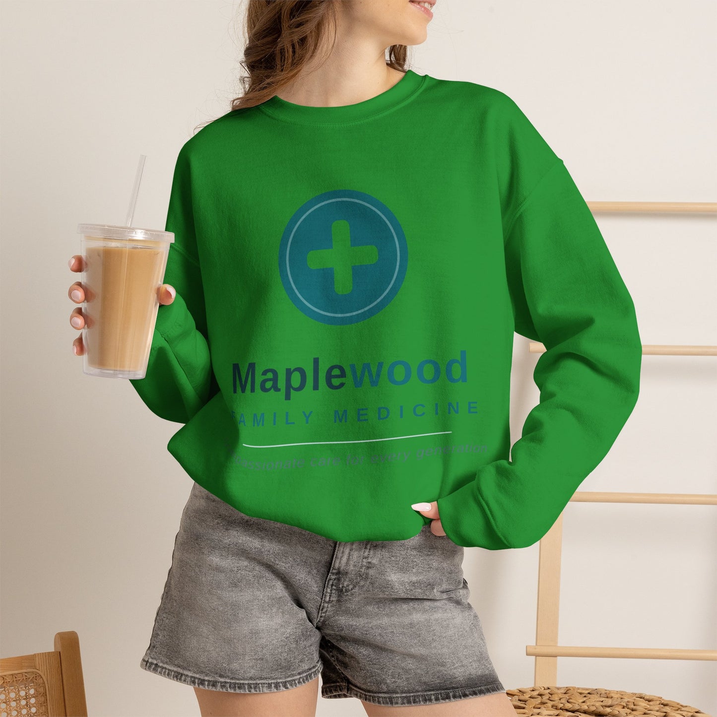 Custom Medical Office Logo Sweatshirt Clinic Team Gift Personalized Practice Crewneck Gildan 18000
