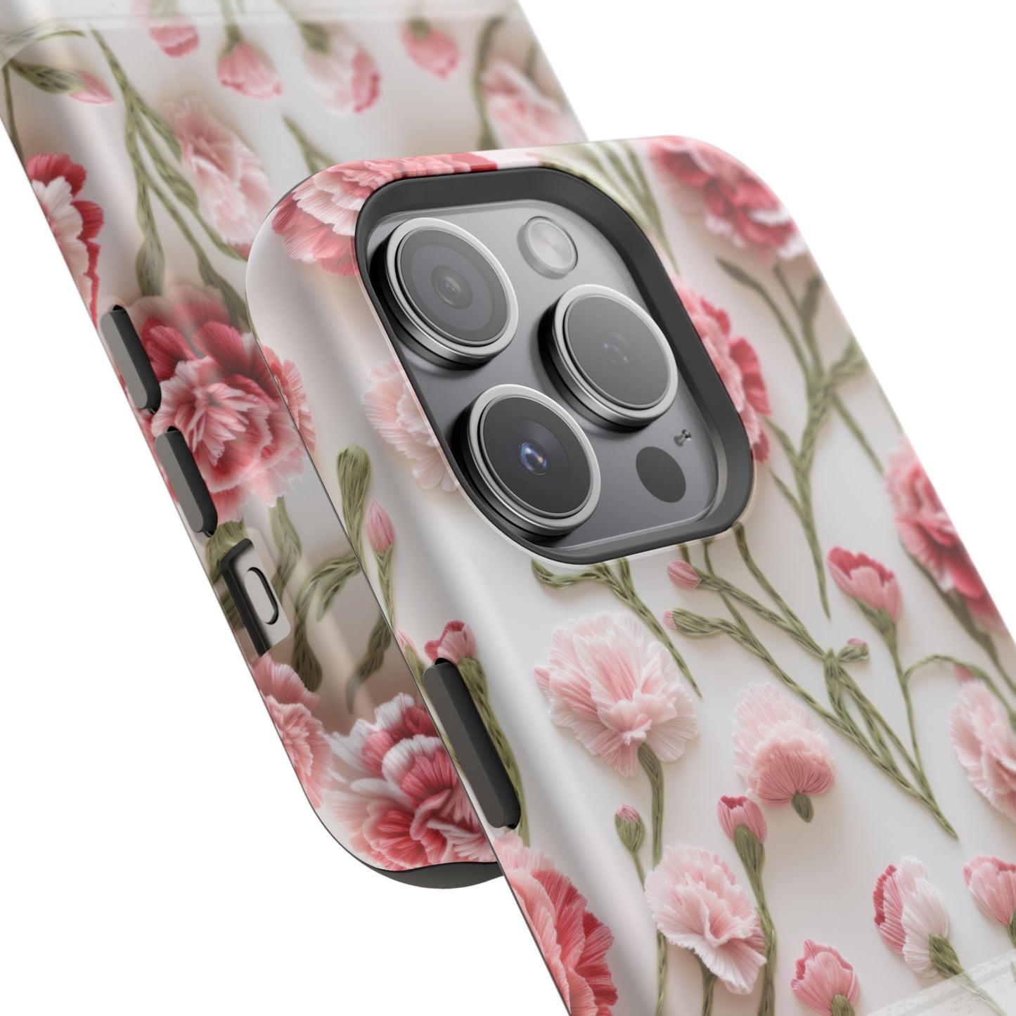 January Birth Flower Phone Case • Pink Carnation iPhone Cover • MagSafe Gift for Her