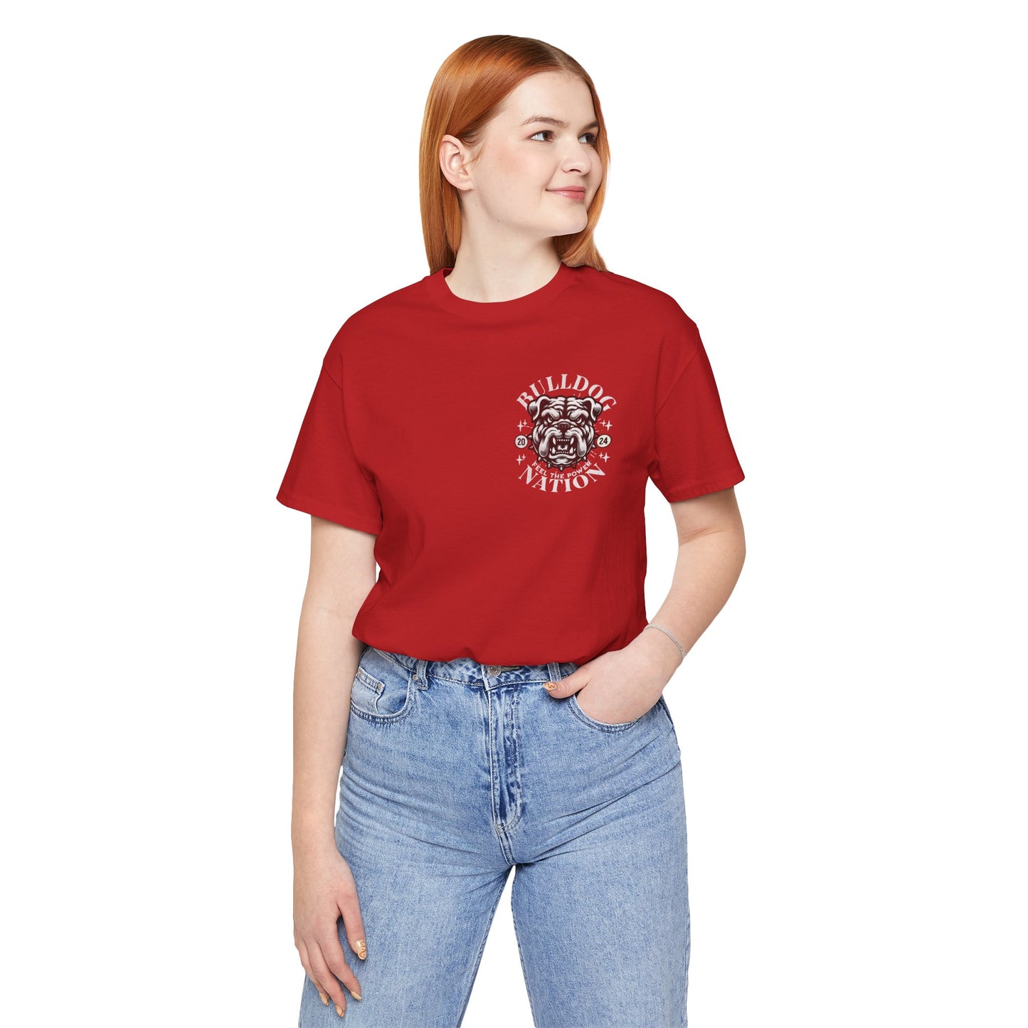 Bulldog Nation POCKET DESIGN - Bella Canvas 3001 Unisex Jersey Short Sleeve Tee