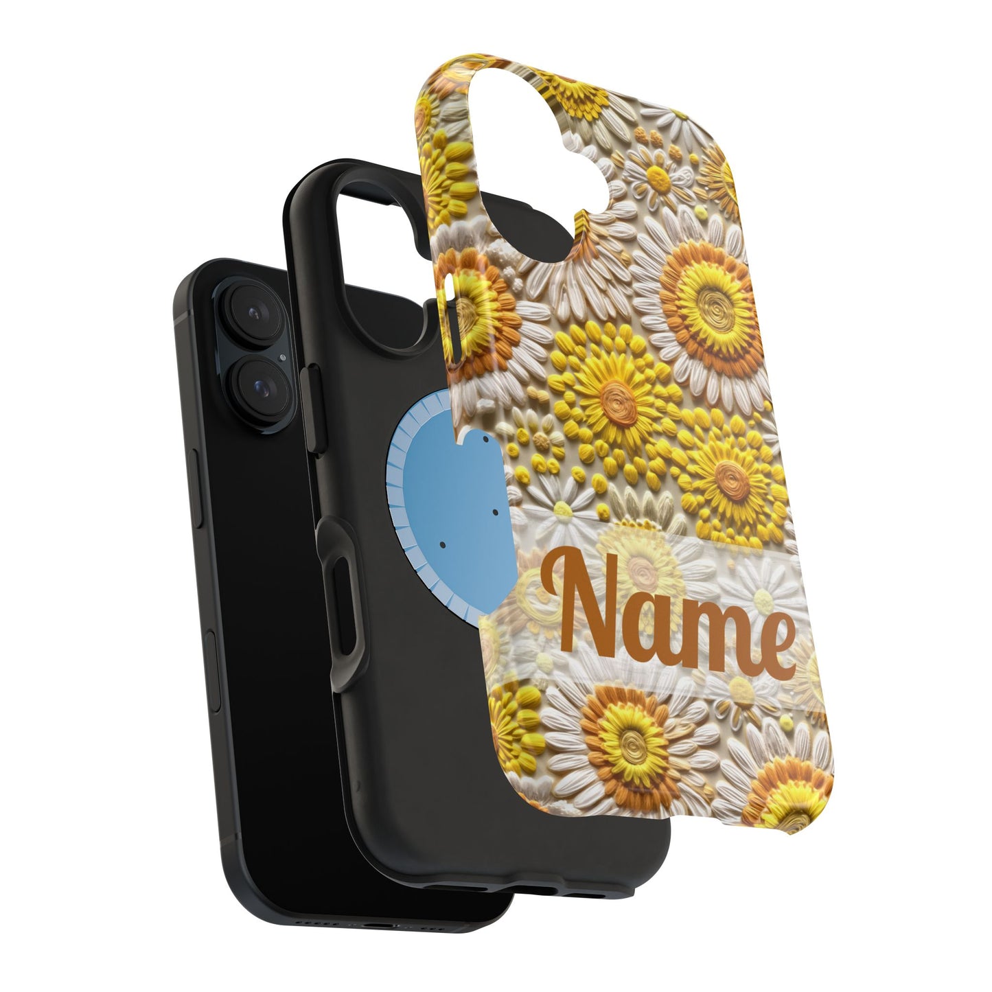 April Birth Flower Phone Case • Embroidered Daisy iPhone Cover • Colorful MagSafe Gift Idea