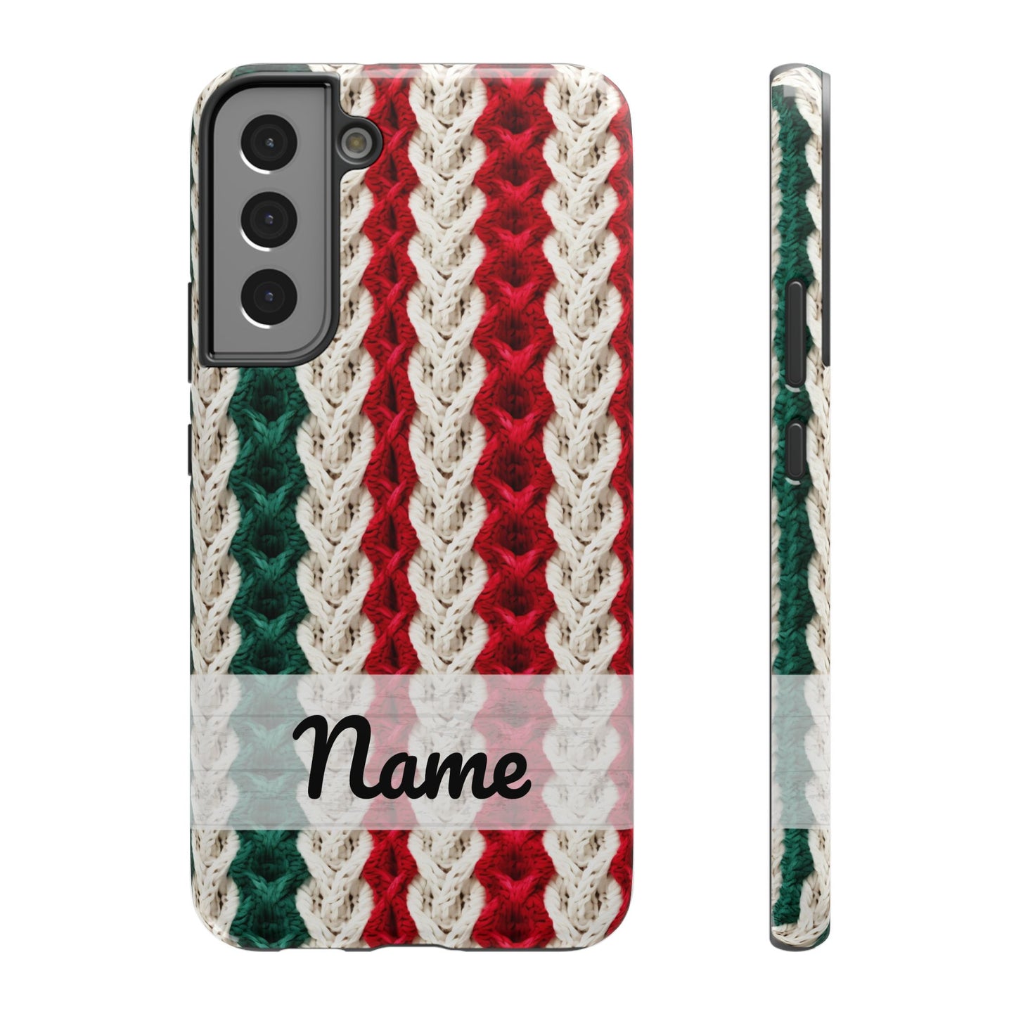 Vintage Christmas Crocheted Afghan Phone Case - Personalized Christmas Phone Case Impact-Resistant Case