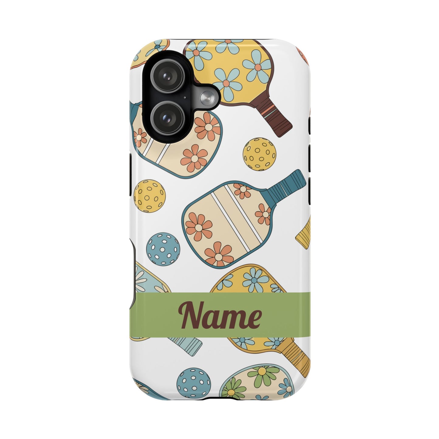 Custom, Personalized Retro Pickleball iPhone Case Custom Magnetic Tough Case Personalized