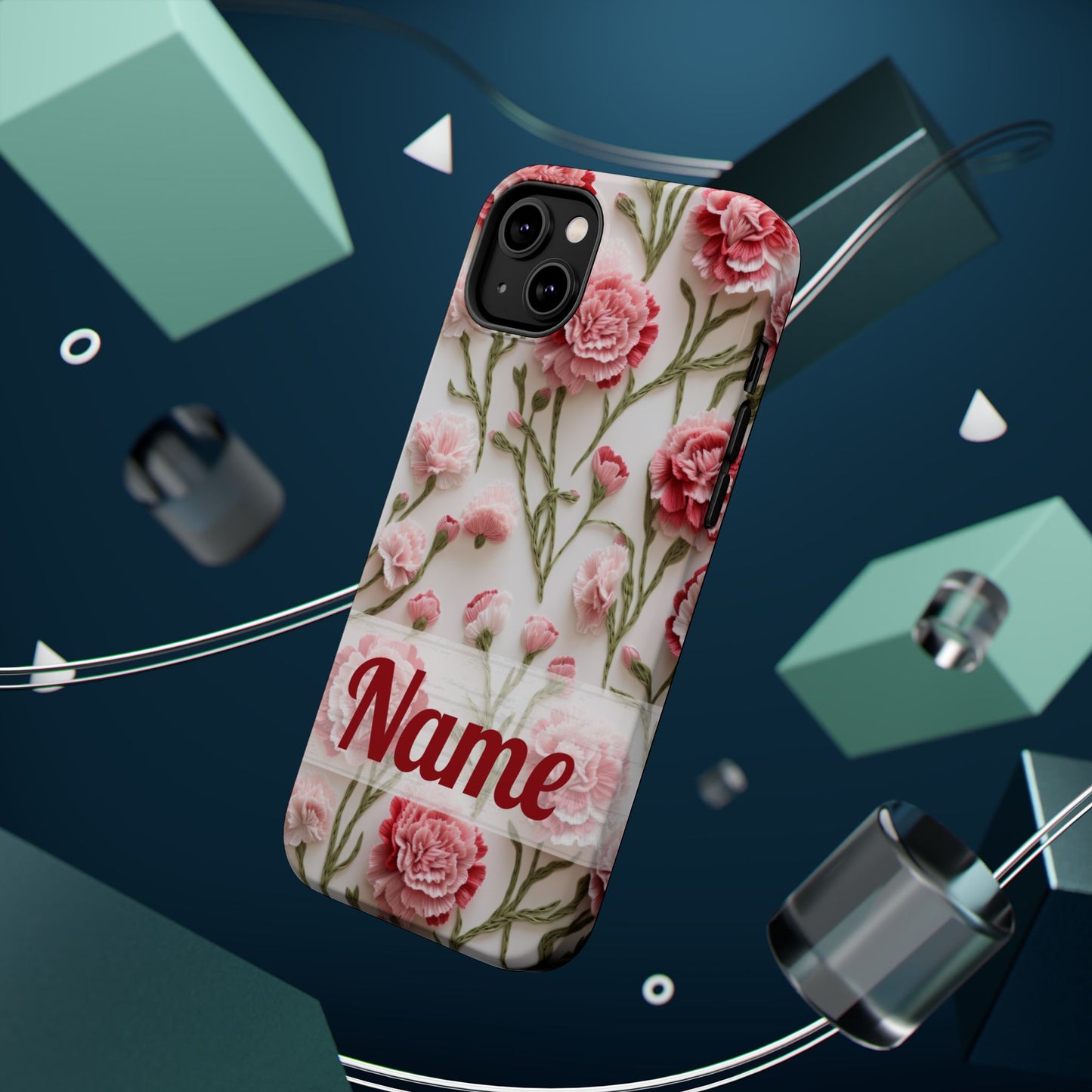 January Birth Flower Phone Case • Pink Carnation iPhone Cover • MagSafe Gift for Her