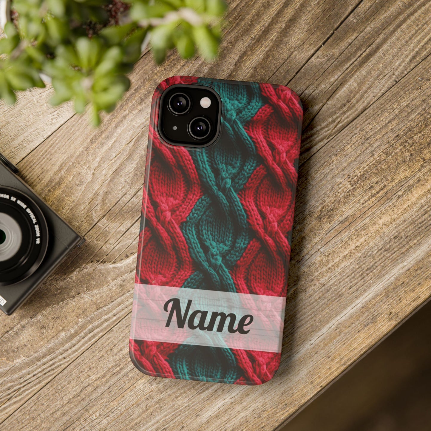 Vintage Christmas Crocheted Afghan Phone Case - Personalized Christmas Phone Case Impact-Resistant Case