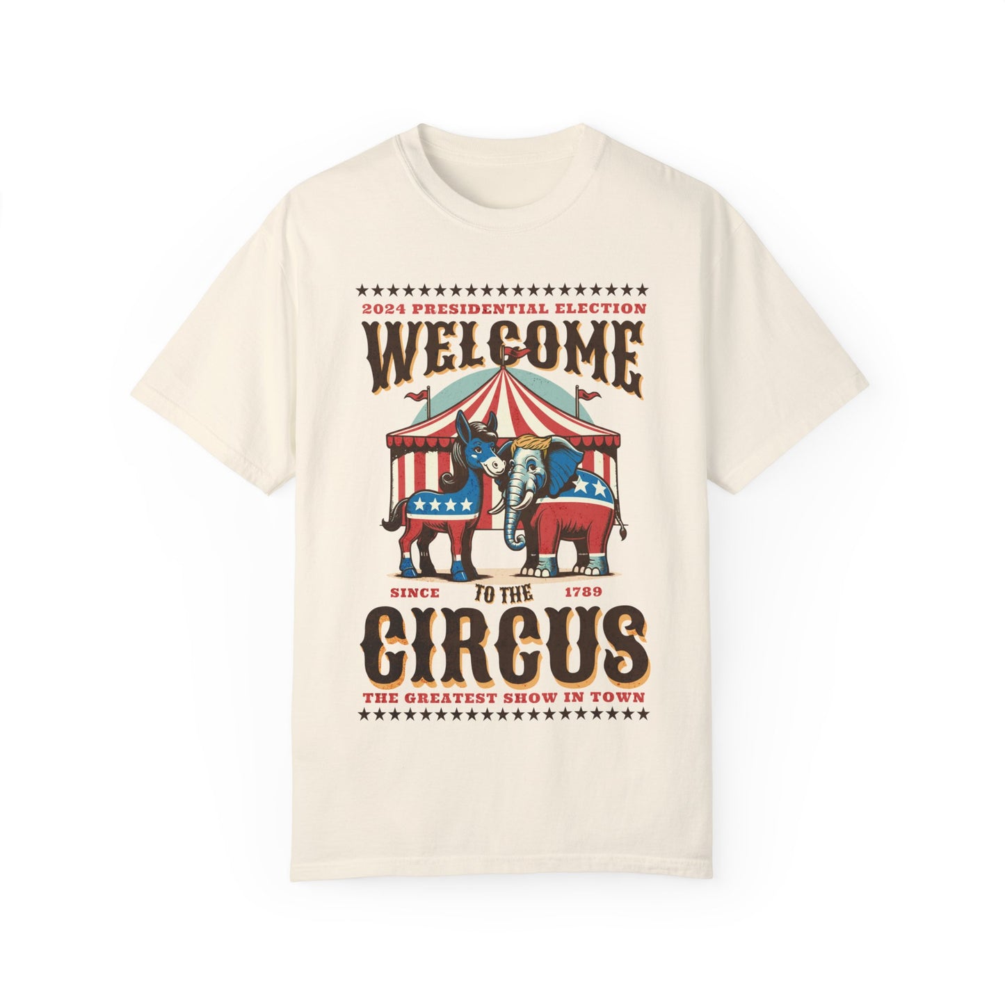 Political Circus T-Shirt | Elephant & Donkey Satire Unisex Garment-Dyed T-shirt election Comfort Colors 1717