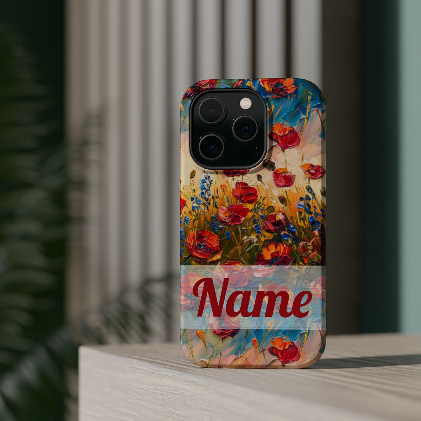 August Birth Flower Phone Case • Red Poppies Poppy iPhone Cover • Colorful Floral MagSafe Gift