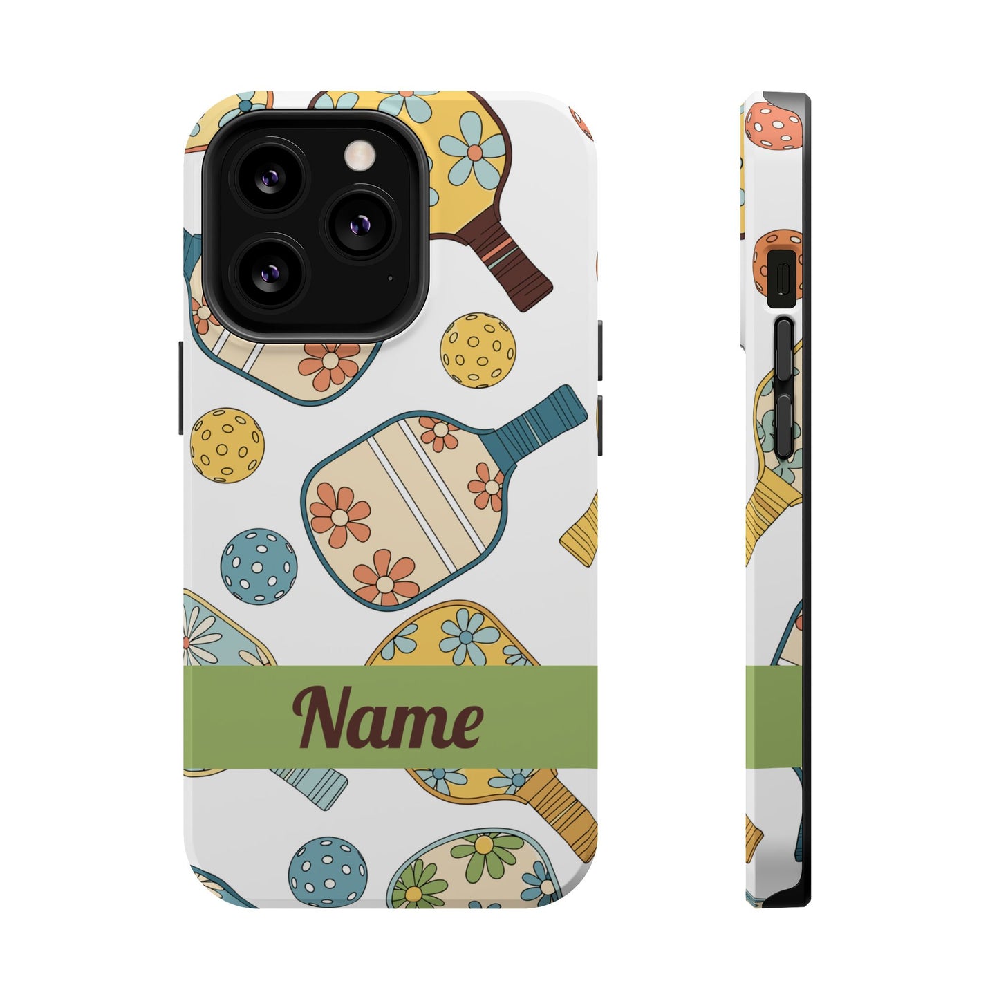 Custom, Personalized Retro Pickleball iPhone Case Custom Magnetic Tough Case Personalized
