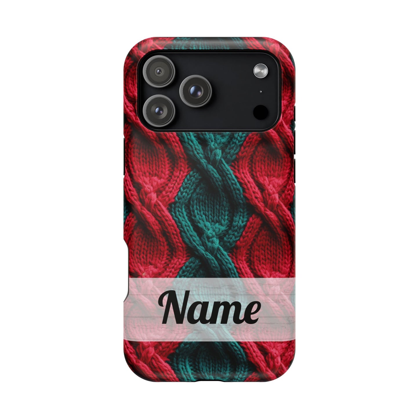 Vintage Christmas Crocheted Afghan Phone Case - Personalized Christmas Phone Case Impact-Resistant Case