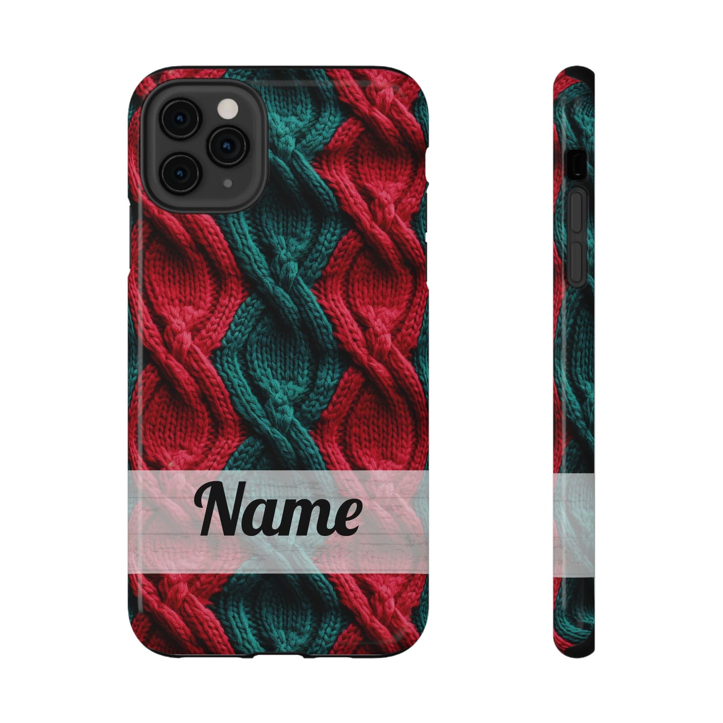 Vintage Christmas Crocheted Afghan Phone Case - Personalized Christmas Phone Case Impact-Resistant Case