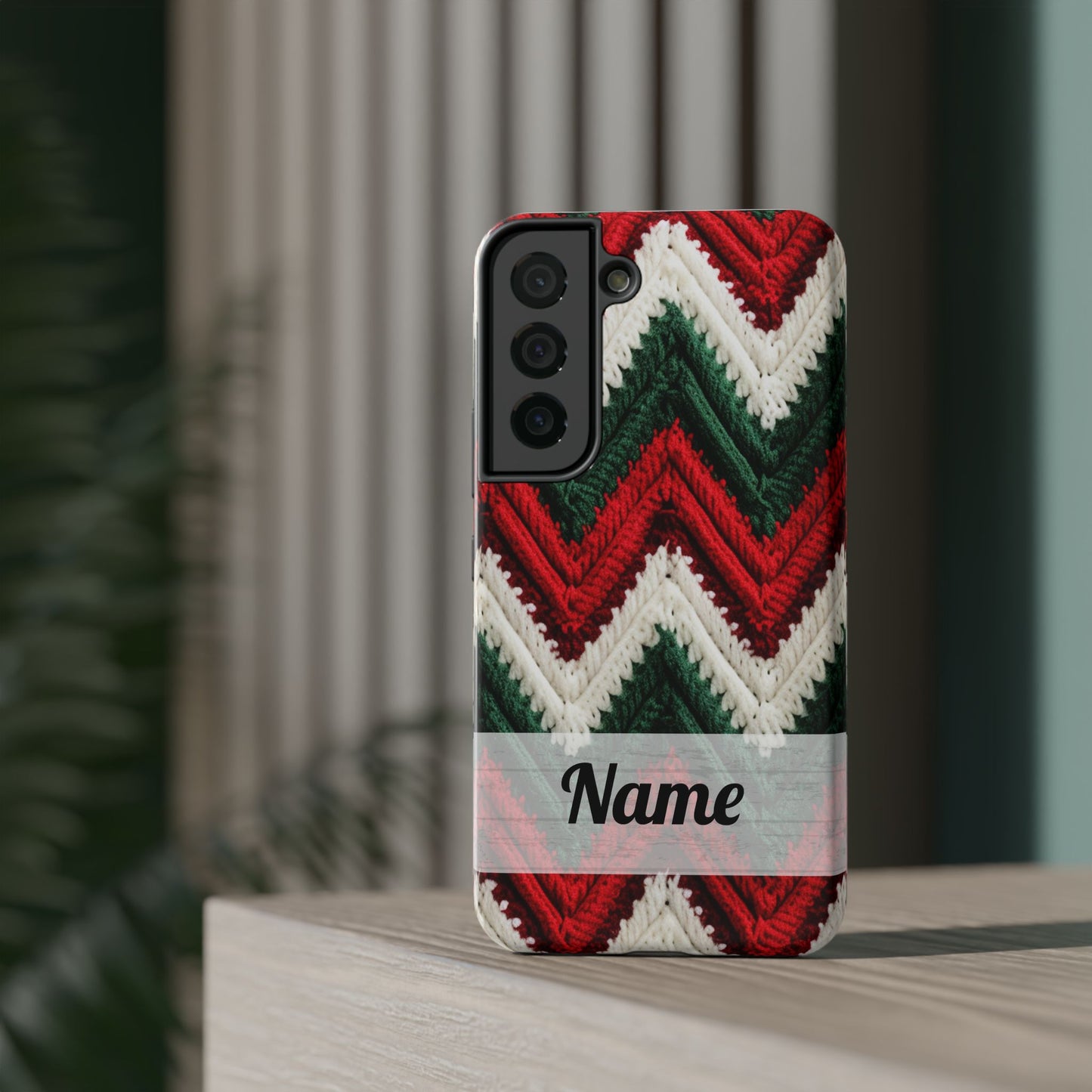 Vintage Christmas Crocheted Afghan Phone Case - Personalized Christmas Phone Case Impact-Resistant Case