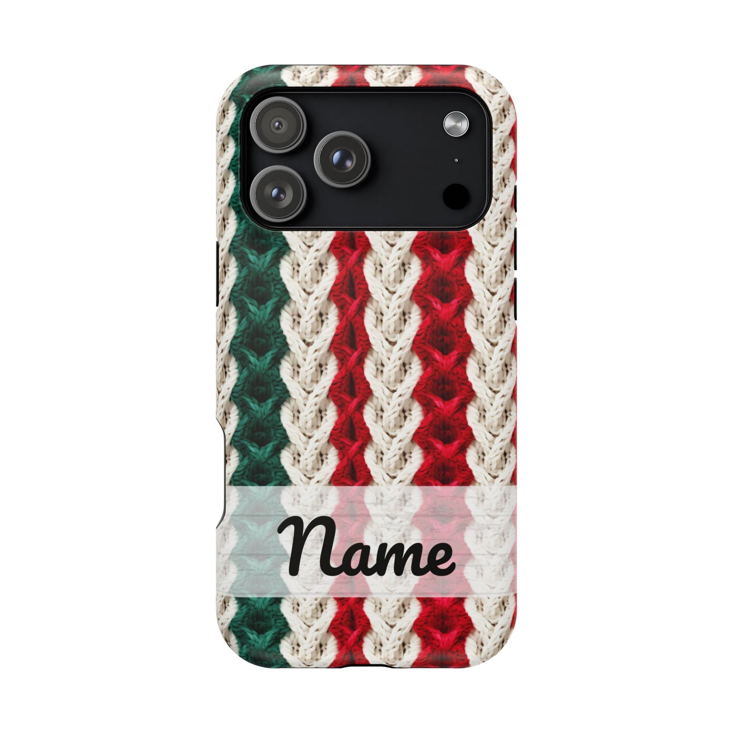 Vintage Christmas Crocheted Afghan Phone Case - Personalized Christmas Phone Case Impact-Resistant Case