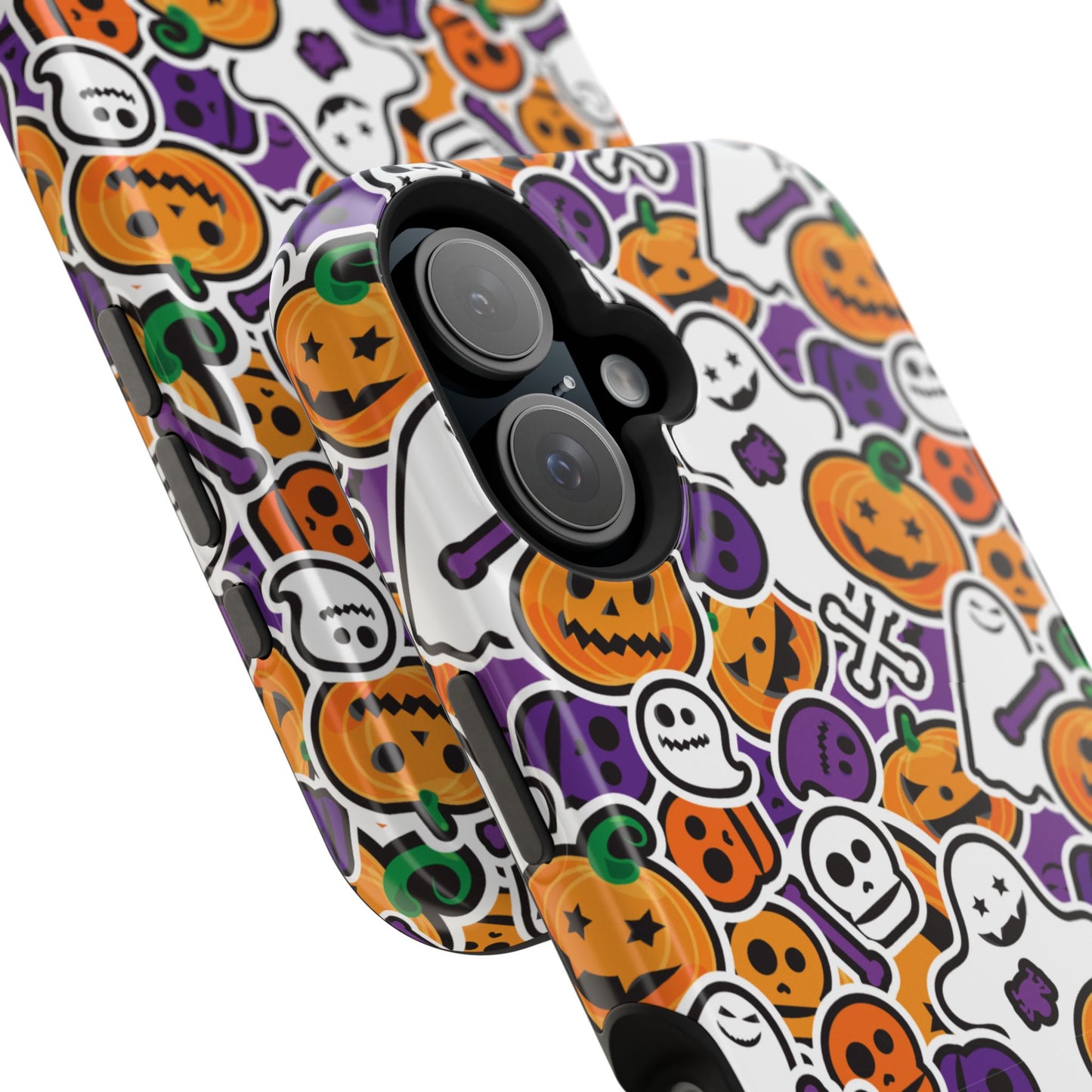 Custom, Personalized Halloween Magnetic Tough Cases for iPhone - purple pumpkin ghost skull phone case