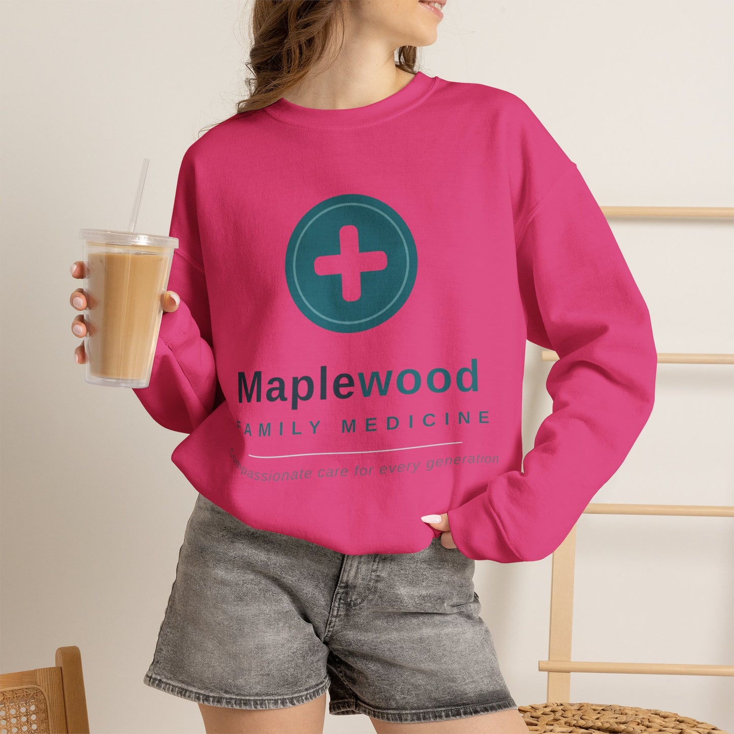Custom Medical Office Logo Sweatshirt Clinic Team Gift Personalized Practice Crewneck Gildan 18000