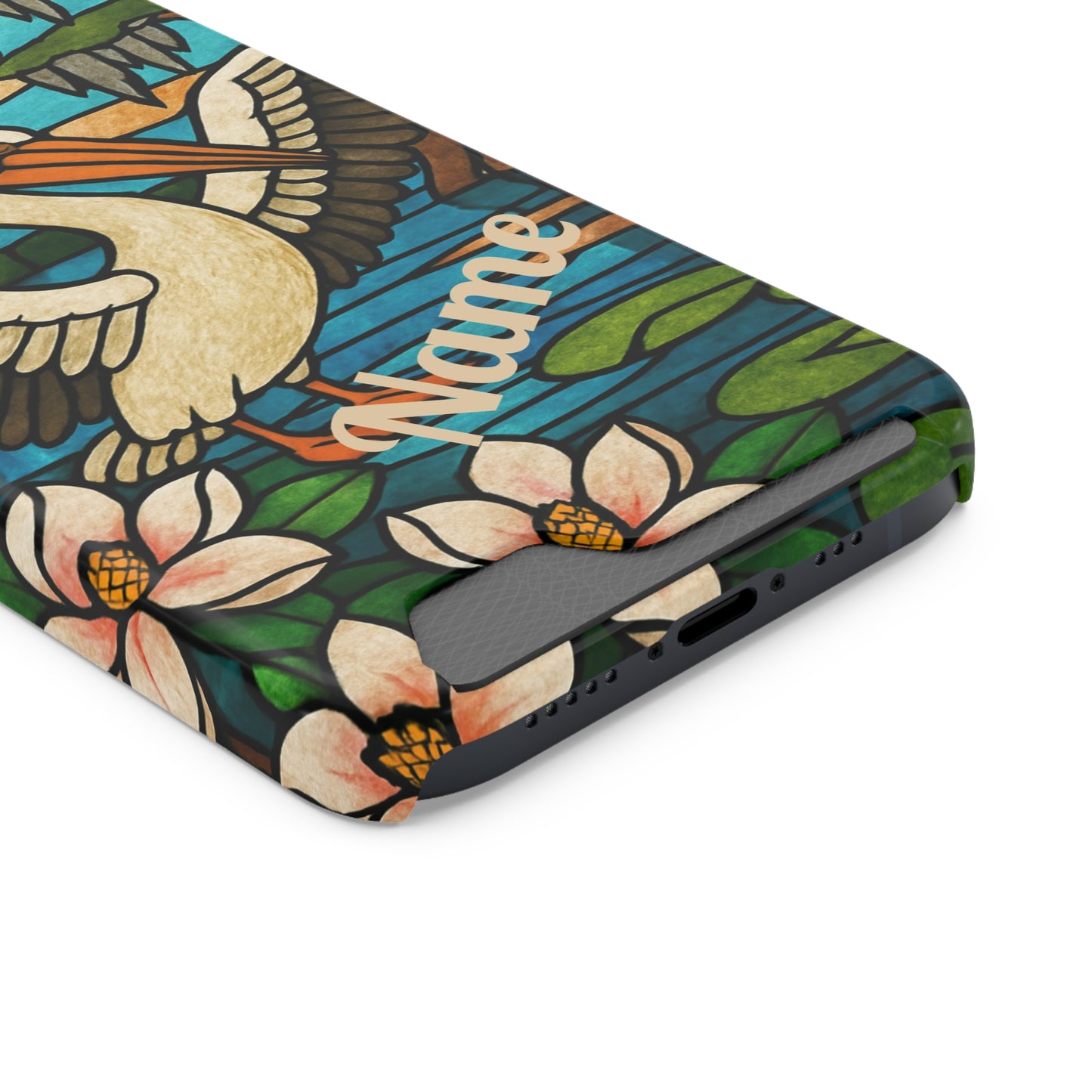 CAJUN DEB MDS Awareness Phone Case With Card Holder, Pelican, Stained Glass case, Louisiana phone case, magnolia