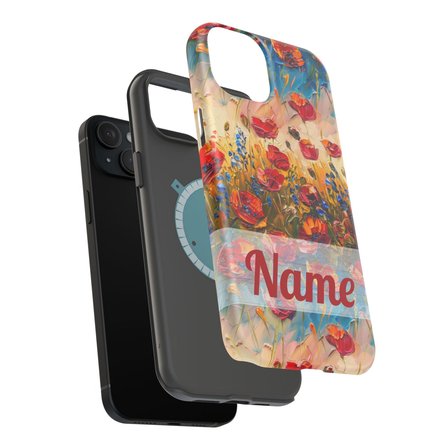 August Birth Flower Phone Case • Red Poppies Poppy iPhone Cover • Colorful Floral MagSafe Gift