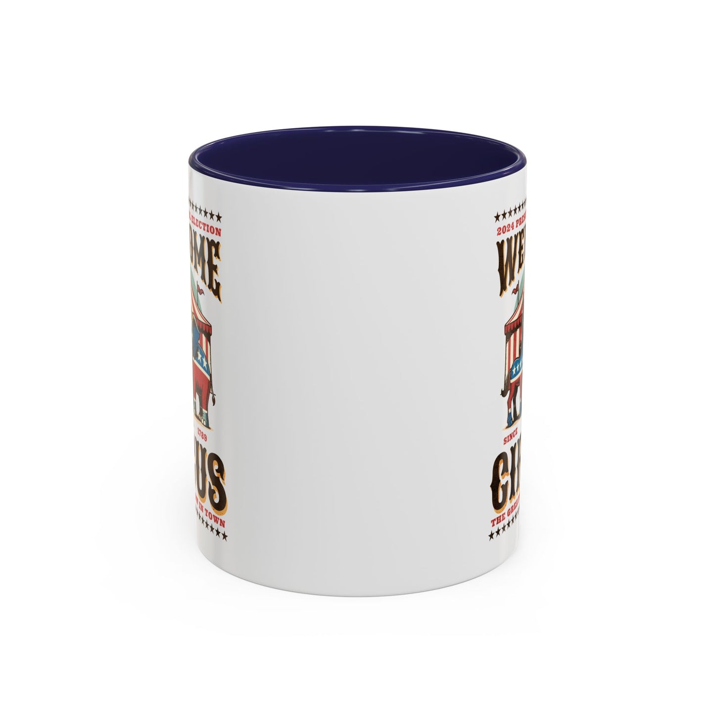 Political Circus Coffee Mug (11, 15oz) - Republican Democrat Independent Elephant Donkey