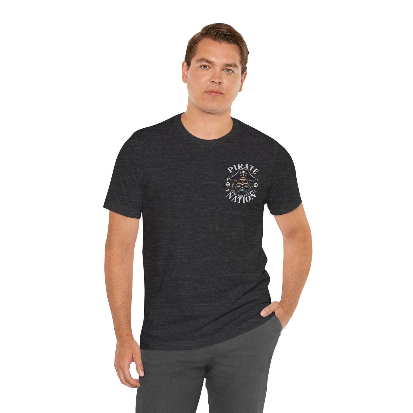 Pirate Nation POCKET DESIGN - Bella Canvas 3001 Unisex Jersey Short Sleeve Tee