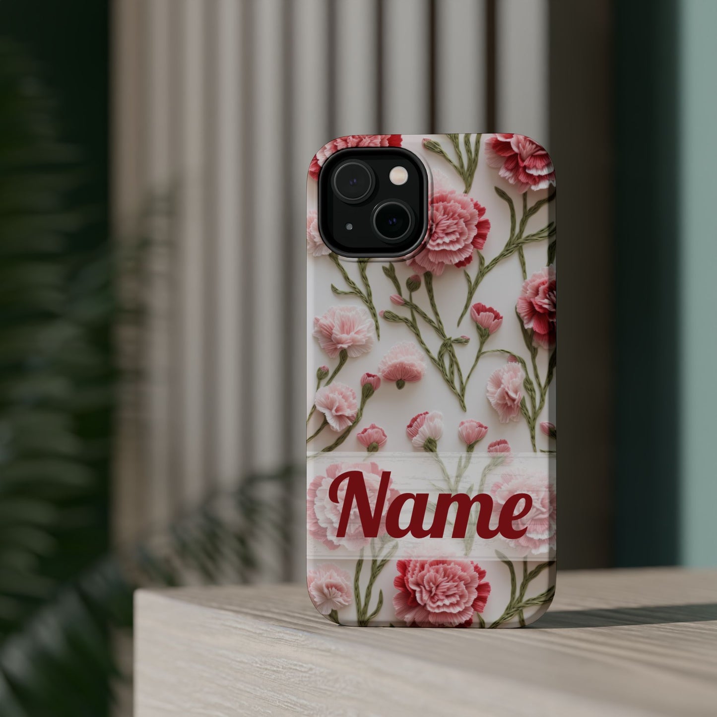 January Birth Flower Phone Case • Pink Carnation iPhone Cover • MagSafe Gift for Her