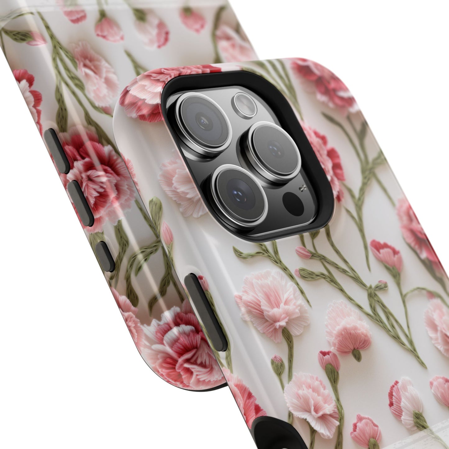 January Birth Flower Phone Case • Pink Carnation iPhone Cover • MagSafe Gift for Her