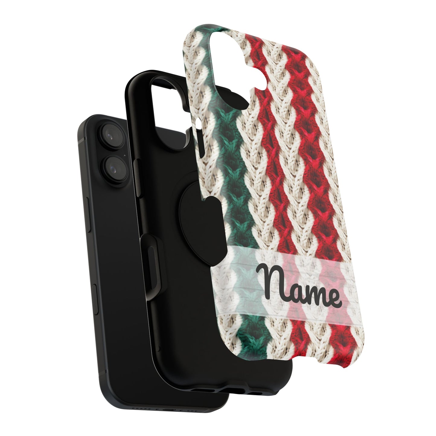 Vintage Christmas Crocheted Afghan Phone Case - Personalized Christmas Phone Case Impact-Resistant Case