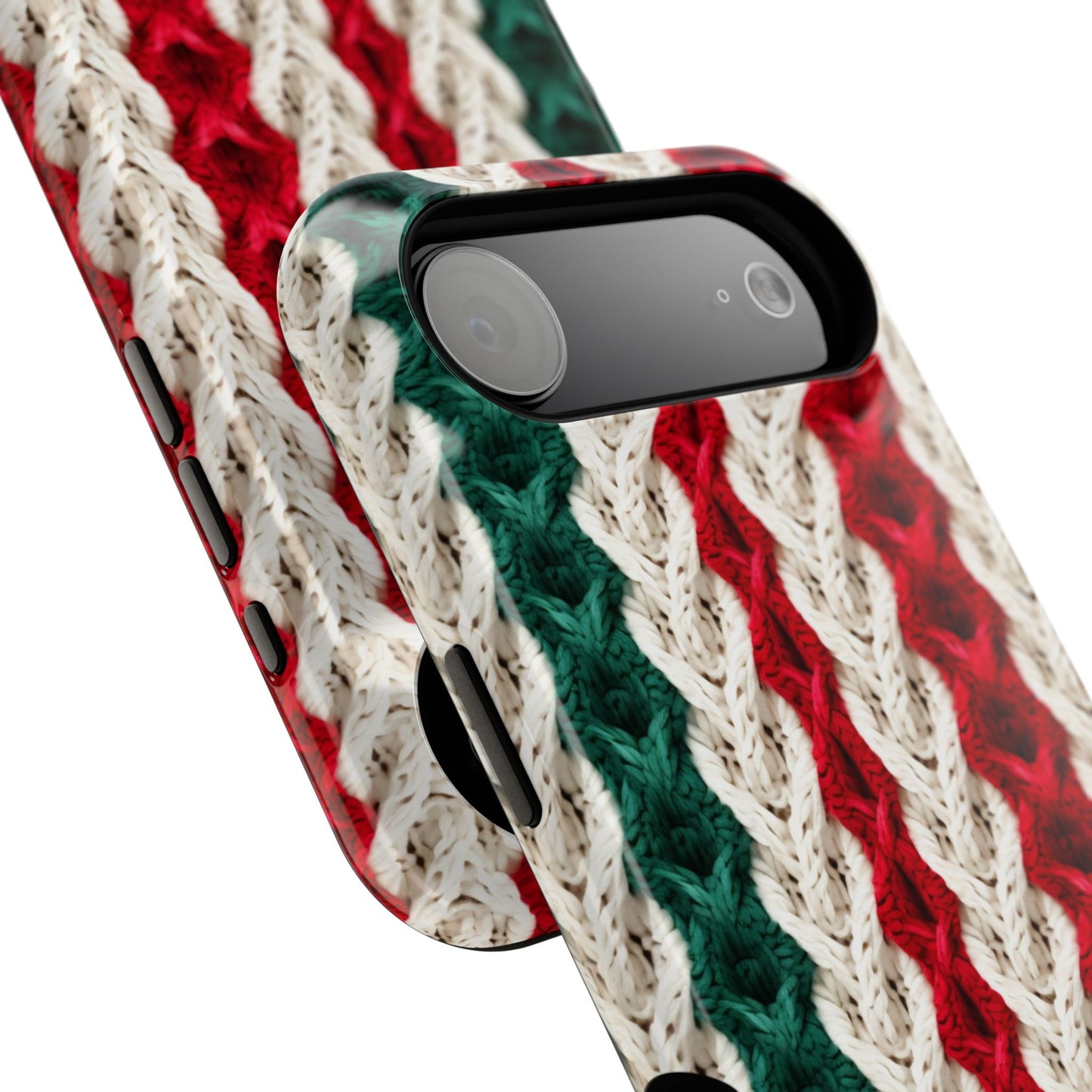 Vintage Christmas Crocheted Afghan Phone Case - Personalized Christmas Phone Case Impact-Resistant Case