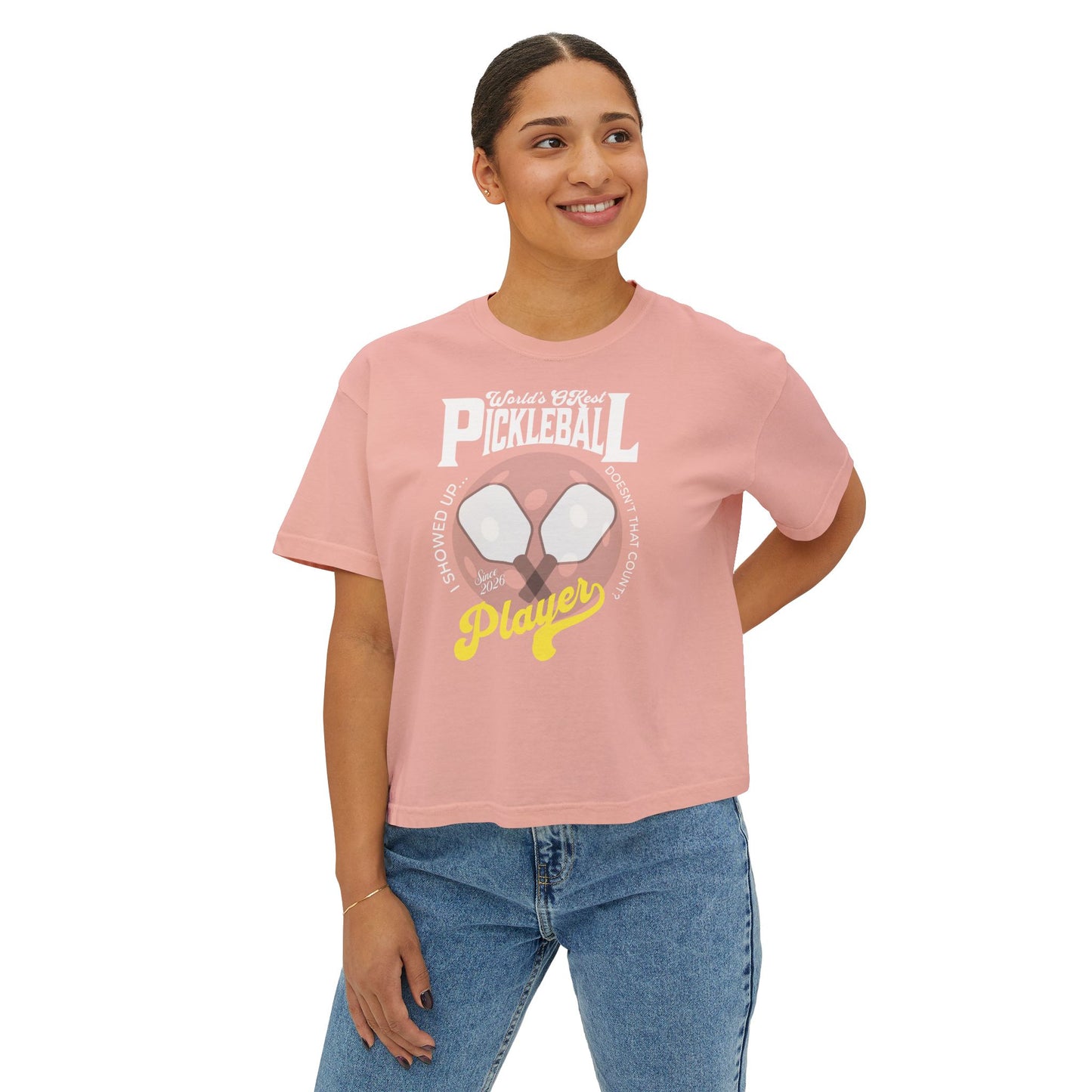 World's OKest Pickleball Player T-Shirt - COMFORT COLORS boxy t-shirt cropped shirt