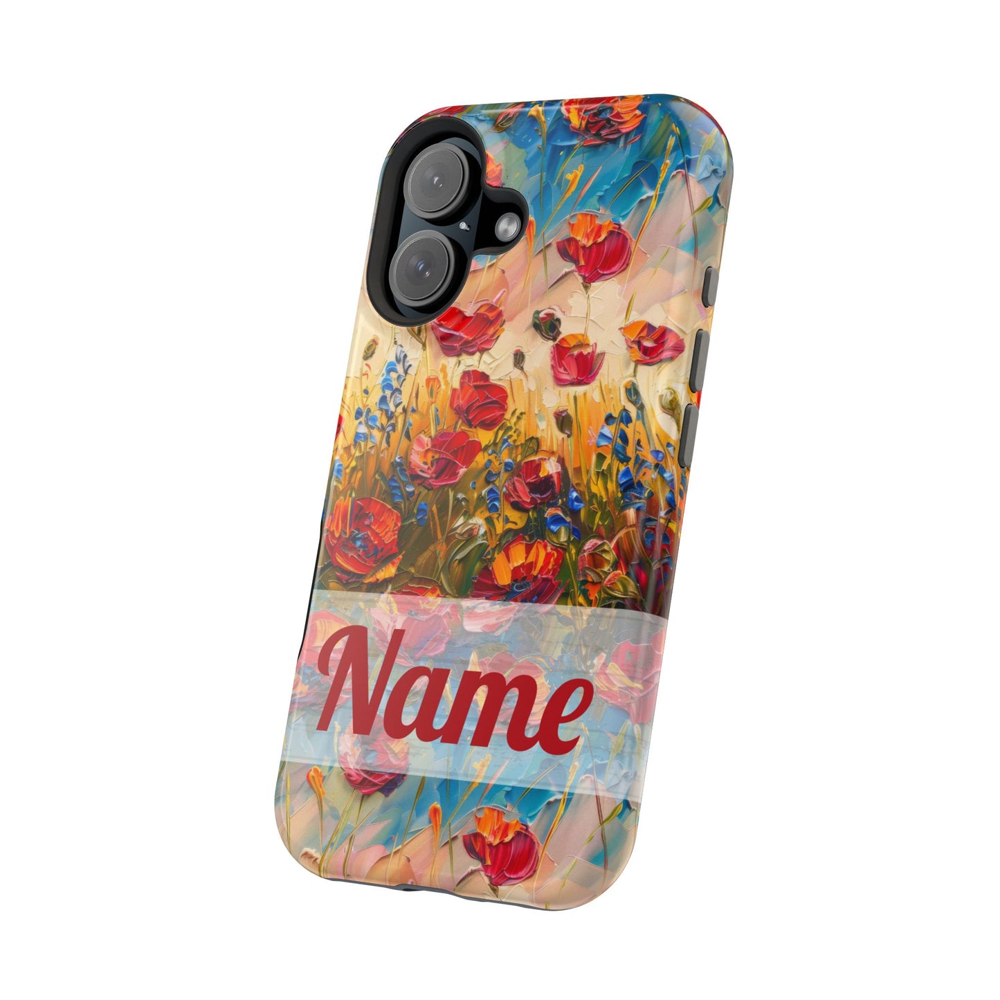 August Birth Flower Phone Case • Red Poppies Poppy iPhone Cover • Colorful Floral MagSafe Gift