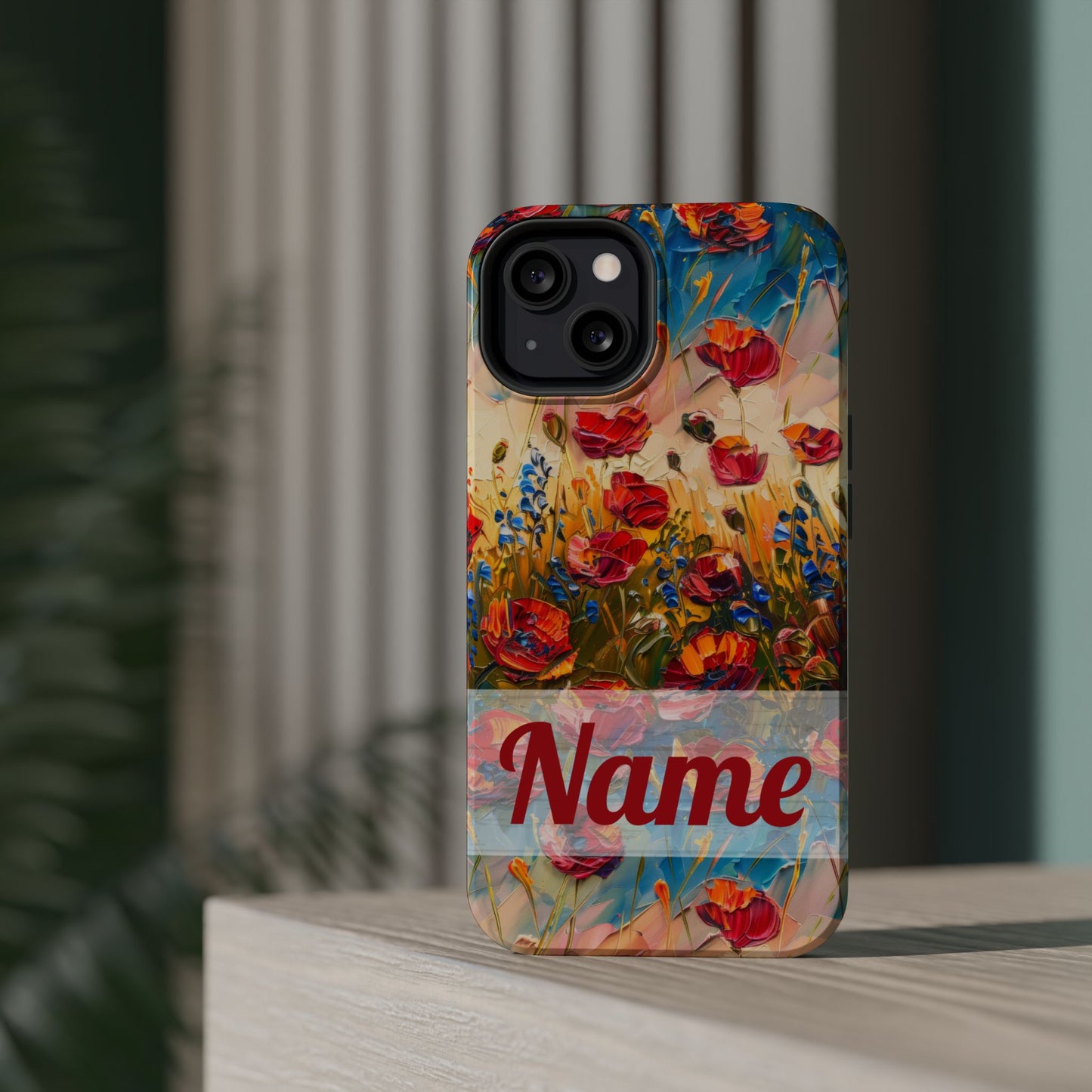 August Birth Flower Phone Case • Red Poppies Poppy iPhone Cover • Colorful Floral MagSafe Gift