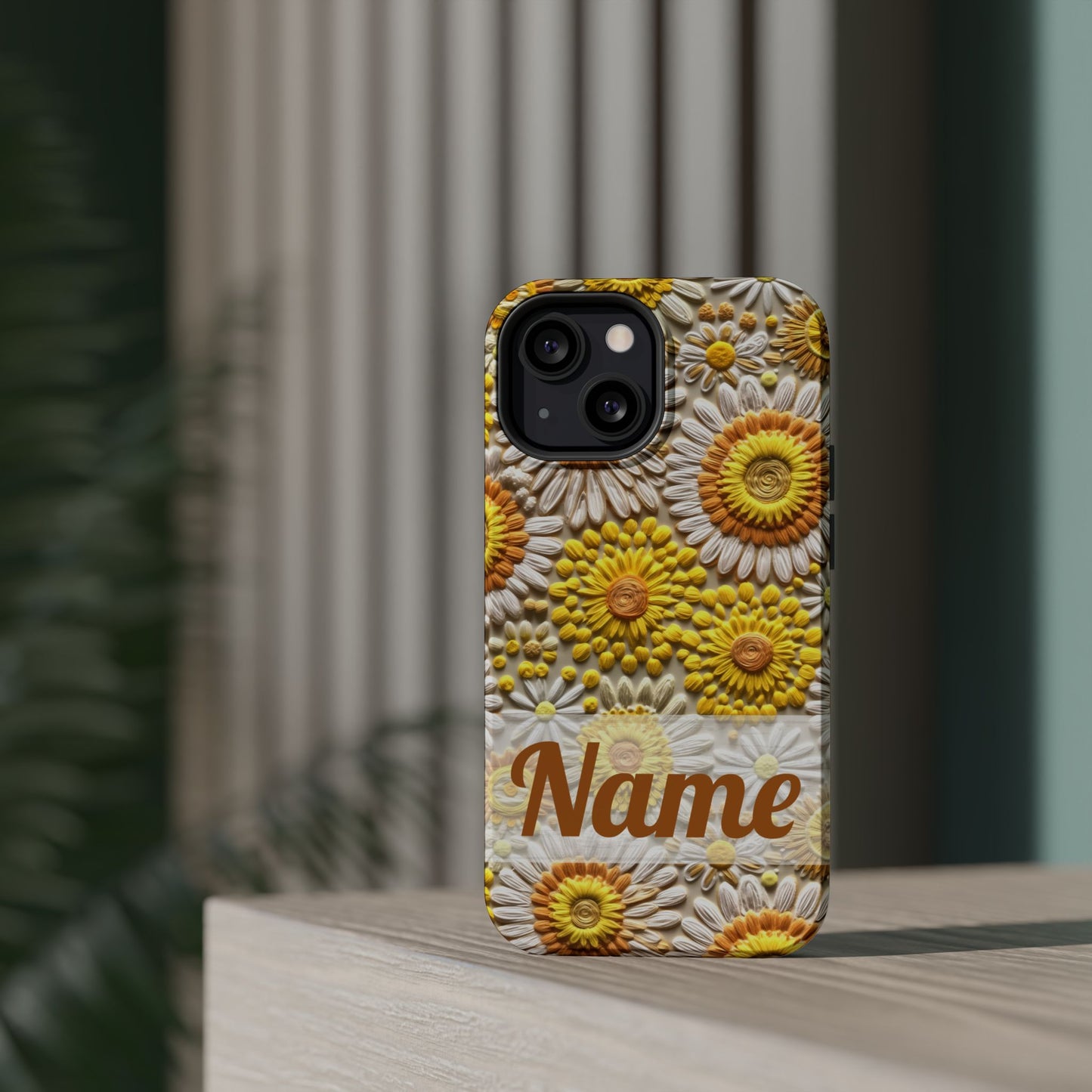 April Birth Flower Phone Case • Embroidered Daisy iPhone Cover • Colorful MagSafe Gift Idea