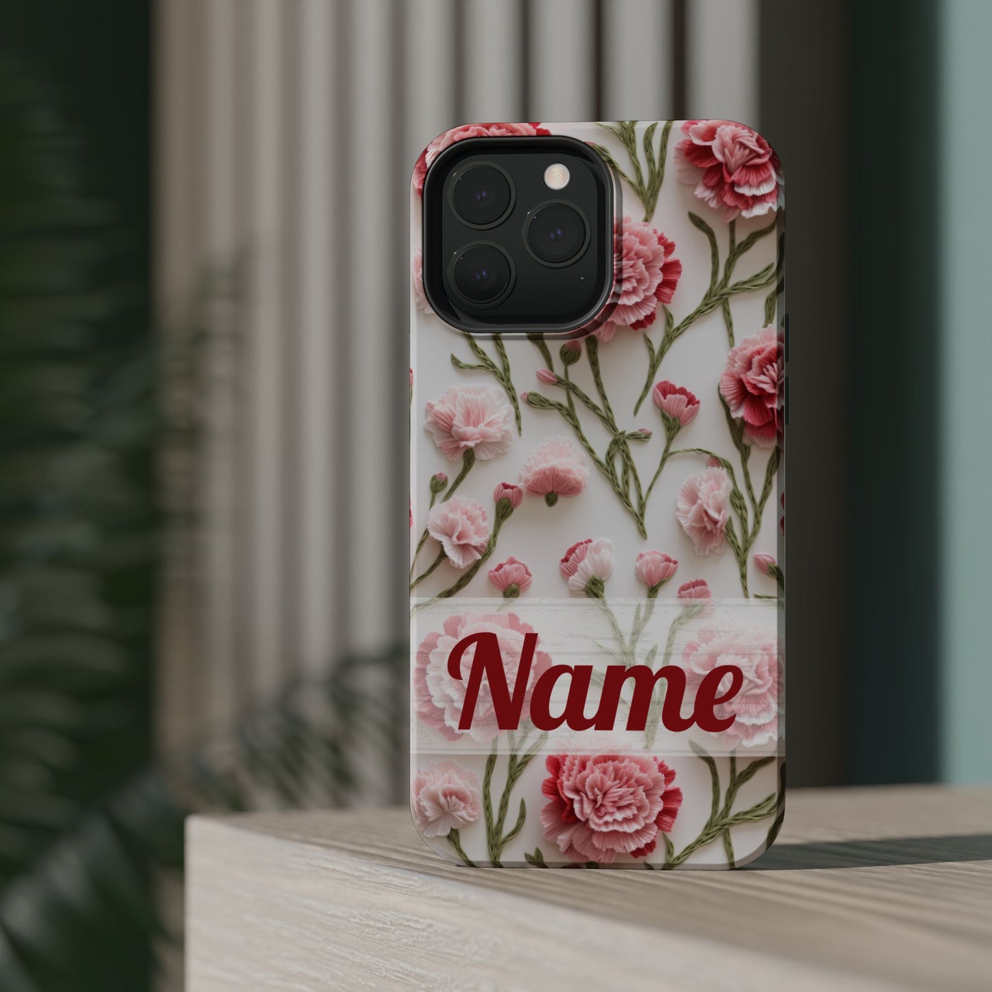 January Birth Flower Phone Case • Pink Carnation iPhone Cover • MagSafe Gift for Her