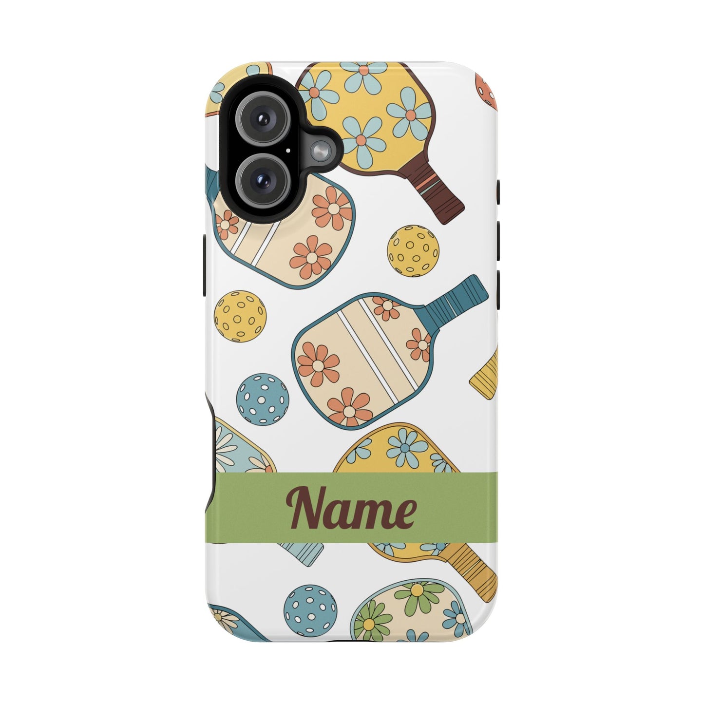 Custom, Personalized Retro Pickleball iPhone Case Custom Magnetic Tough Case Personalized