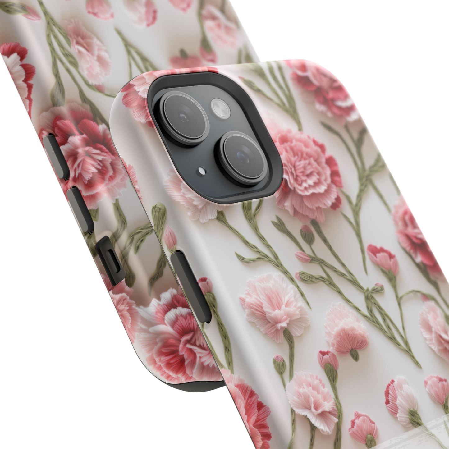 January Birth Flower Phone Case • Pink Carnation iPhone Cover • MagSafe Gift for Her