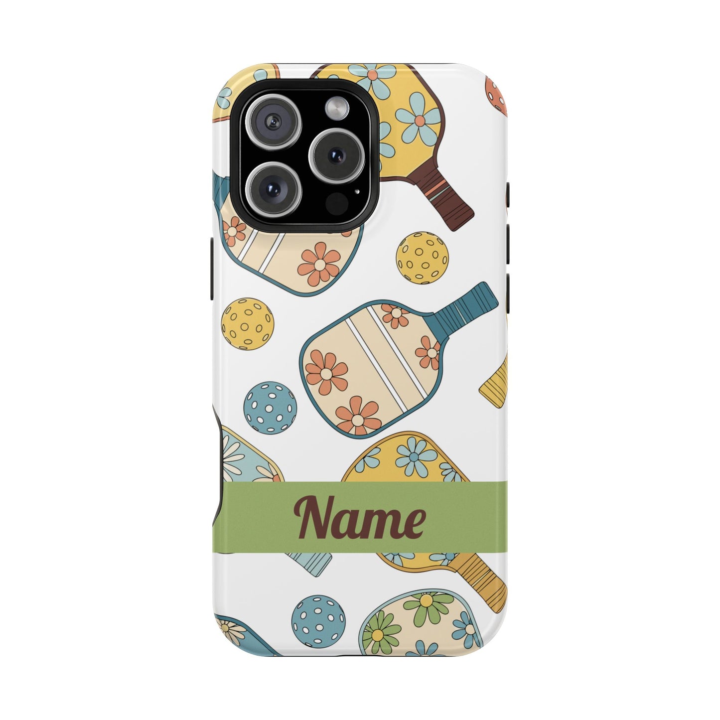 Custom, Personalized Retro Pickleball iPhone Case Custom Magnetic Tough Case Personalized
