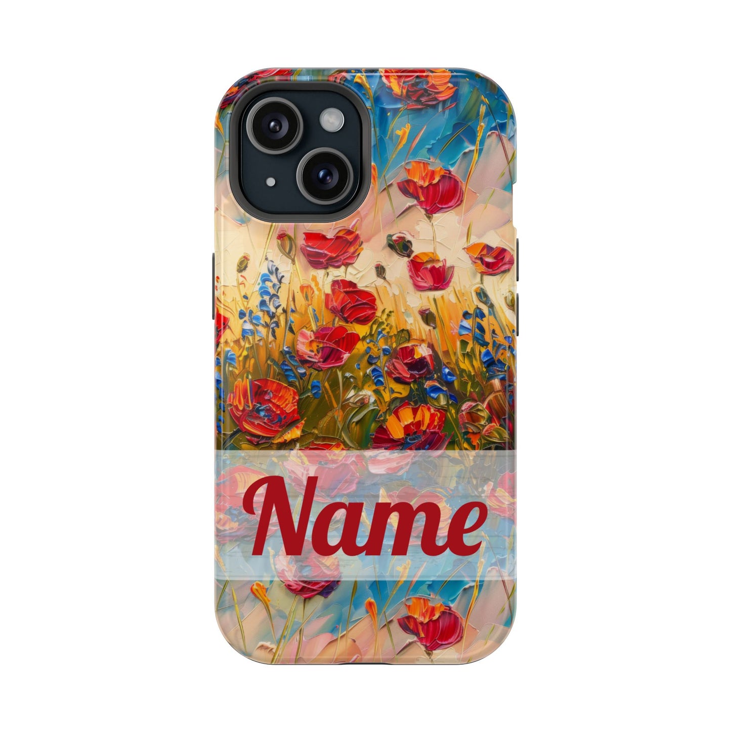 August Birth Flower Phone Case • Red Poppies Poppy iPhone Cover • Colorful Floral MagSafe Gift