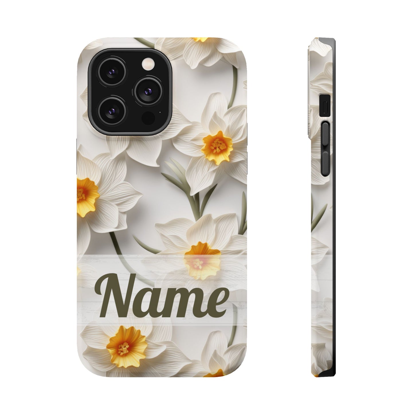 March Birth Flower Phone Case • 3D Daffodil iPhone Cover • Spring Floral MagSafe Gift
