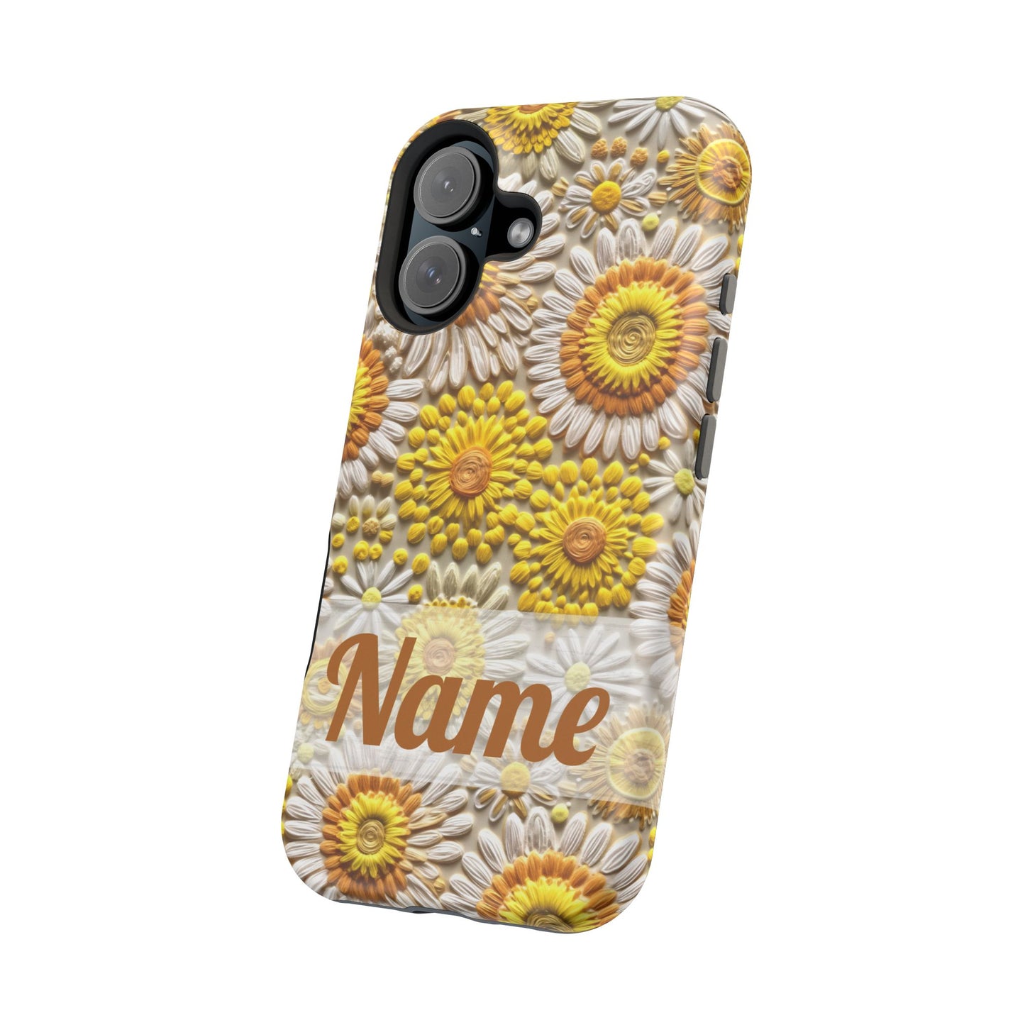 April Birth Flower Phone Case • Embroidered Daisy iPhone Cover • Colorful MagSafe Gift Idea