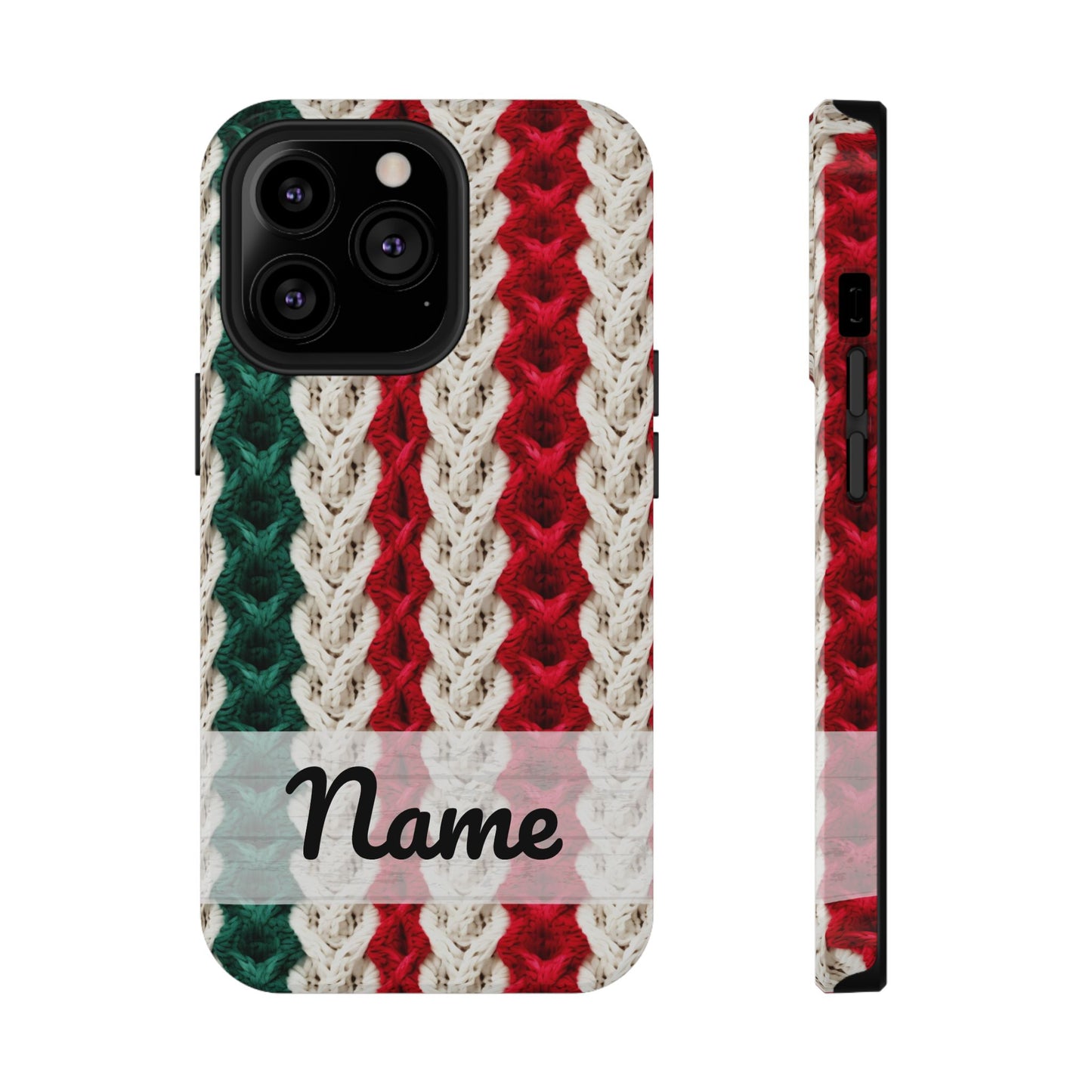 Vintage Christmas Crocheted Afghan Phone Case - Personalized Christmas Phone Case Impact-Resistant Case