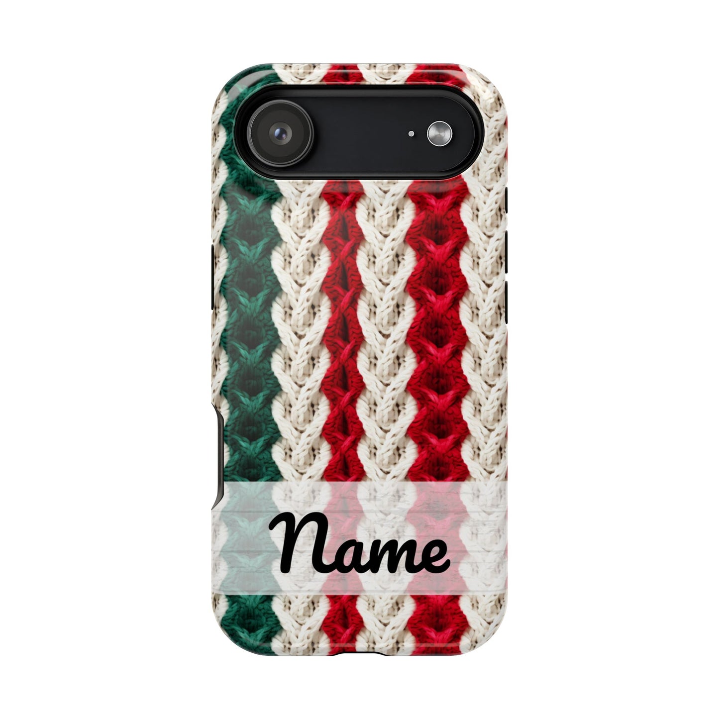Vintage Christmas Crocheted Afghan Phone Case - Personalized Christmas Phone Case Impact-Resistant Case