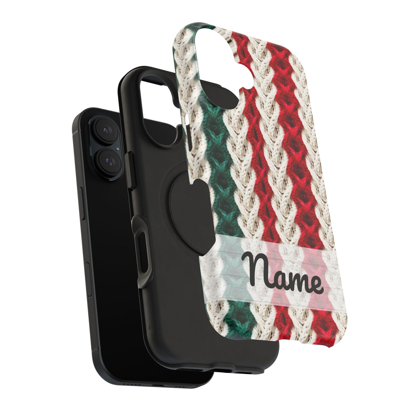 Vintage Christmas Crocheted Afghan Phone Case - Personalized Christmas Phone Case Impact-Resistant Case